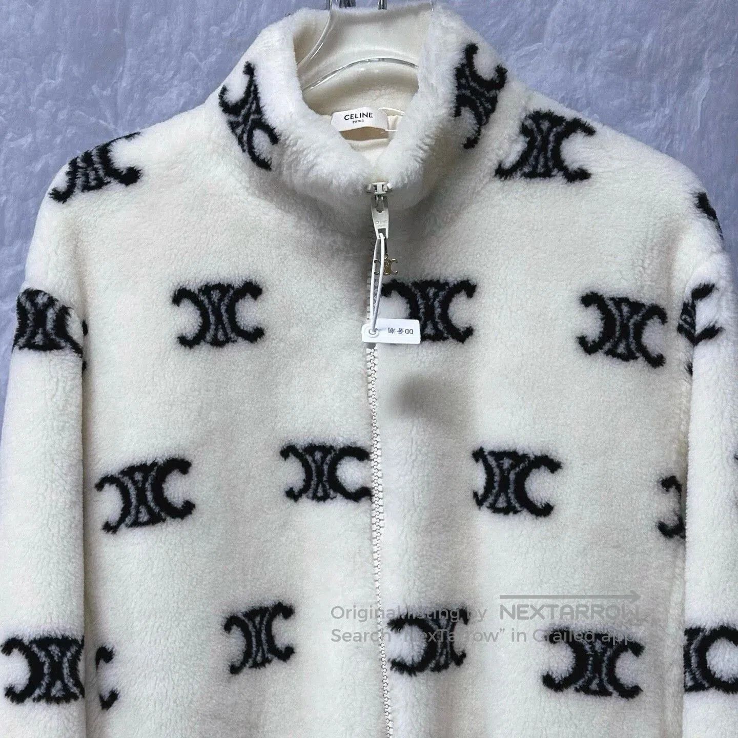 Celine celine printed teddy coat in size small. Size S / US 4 / IT 40 - 2 Thumbnail