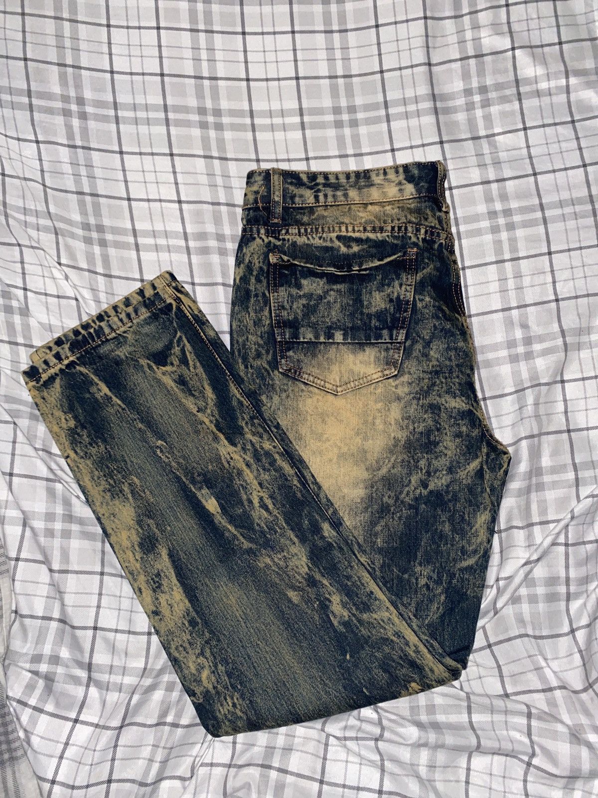 Jean Bleached Dark Blue Denim Size US 36 / EU 52 - 3 Thumbnail