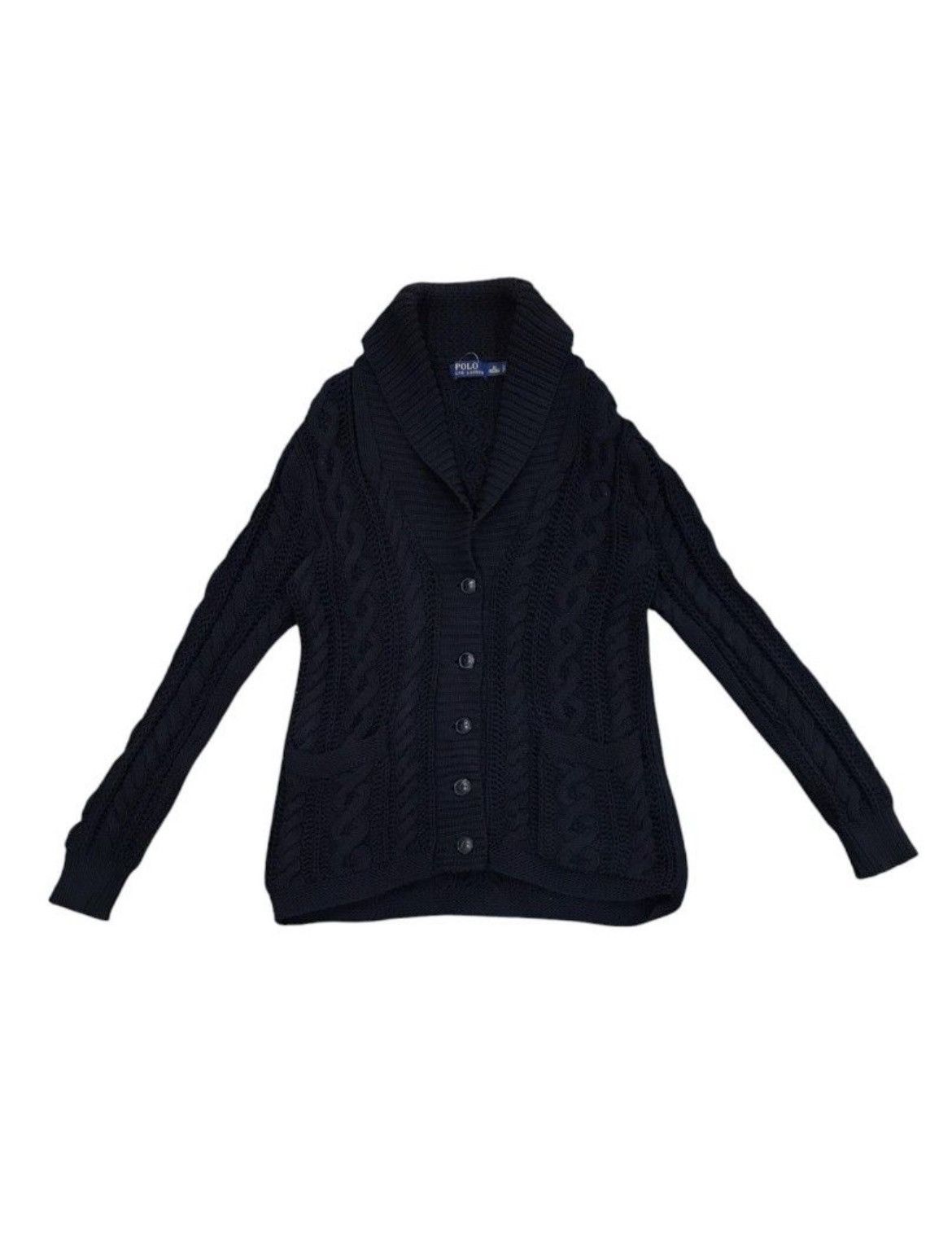 Polo Ralph Lauren × Ralph Lauren × Vintage Polo Ralph Lauren Cable Knit Shawl Cardigan Size S / US 4 / IT 40 - 1 Thumbnail