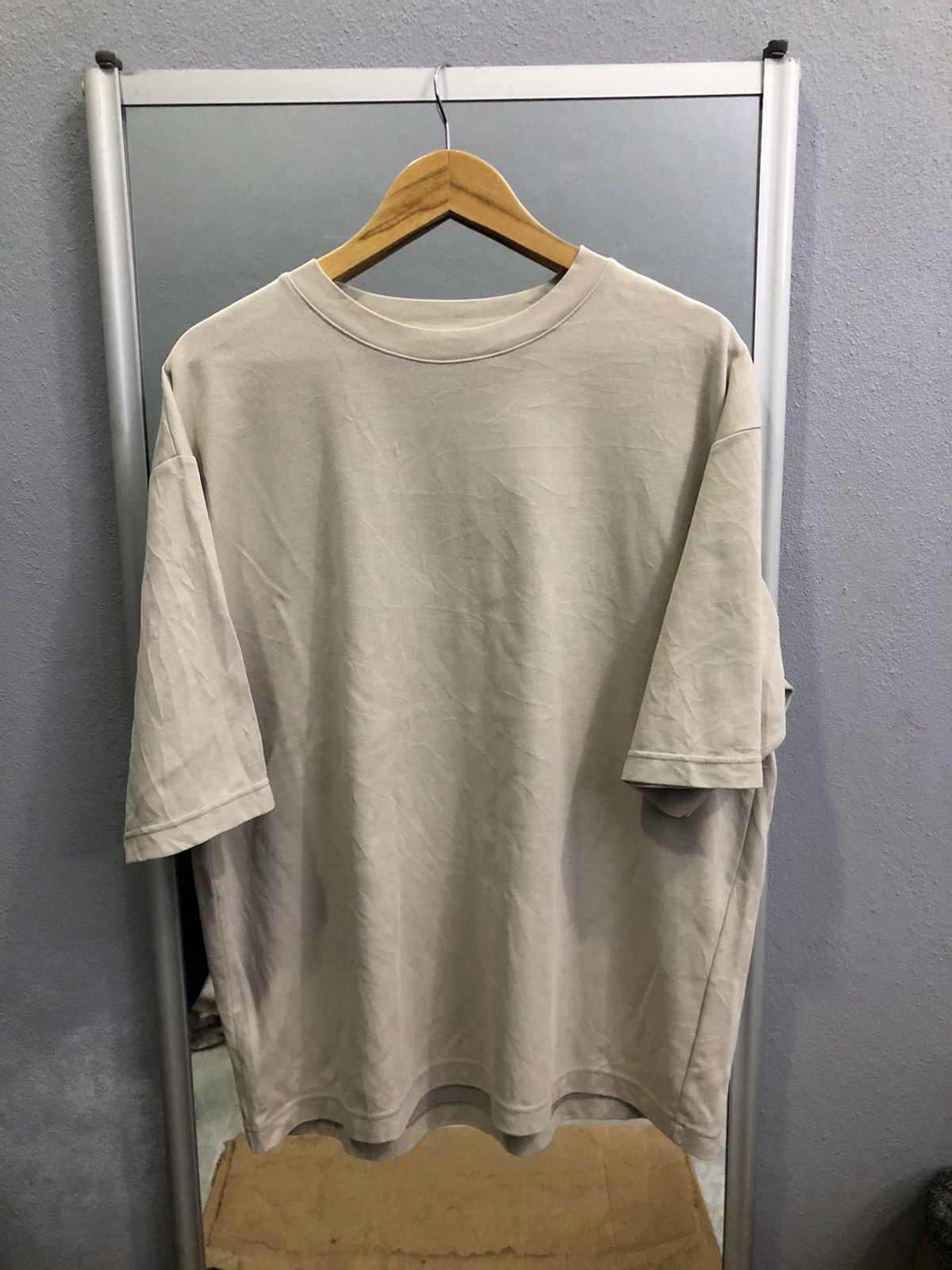Uniqlo U Lemaire Beige AIRism Boxy Tee