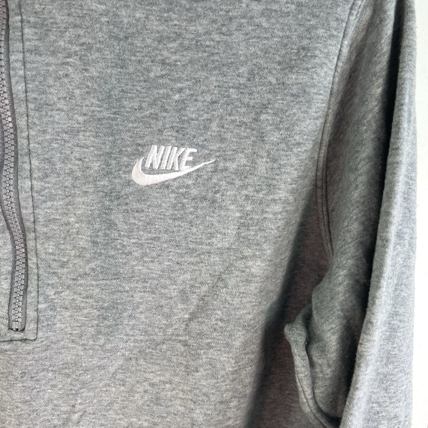 Nike VINTAGE Nike Hoodie 1/4 Zip Pullover Mens M Gray Size US M / EU 48-50 / 2 - 2 Thumbnail