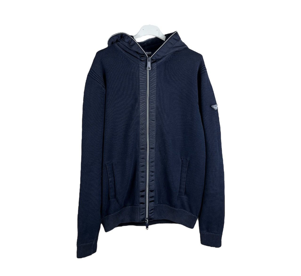 Armani × Giorgio Armani Giorgio Armani jeans knit full zip hoodie sweater cardigan Size US L / EU 52-54 / 3 - 1 Thumbnail