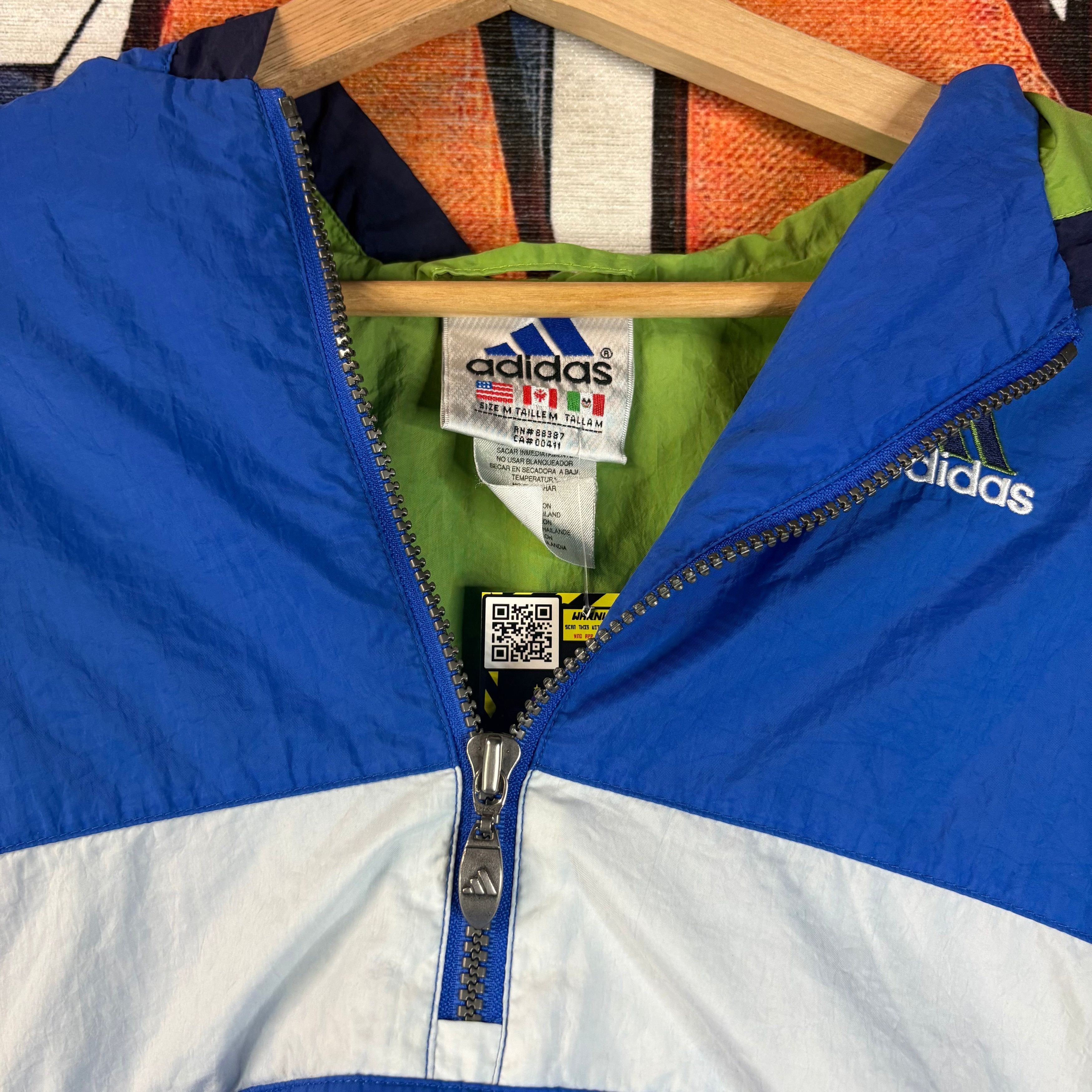 Adidas Vintage 90s Adidas Anorak Windbreaker Jacket Size Medium Size US M / EU 48-50 / 2 - 2 Thumbnail