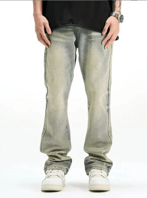 Japanese Brand × Jean Men's washed distressed street loose straight jeans Size US 32 / EU 48 - 3 Thumbnail