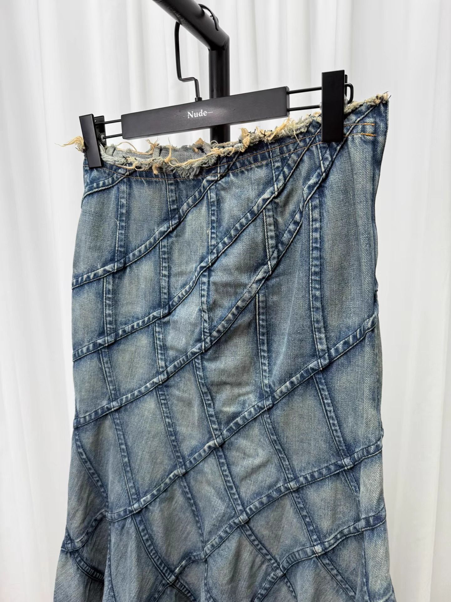 Junya Watanabe Junya Watanabe 2005SS Plaid Washed Fishtail Skirt K20 Size 34" / US 12 / IT 48 - 2 Thumbnail
