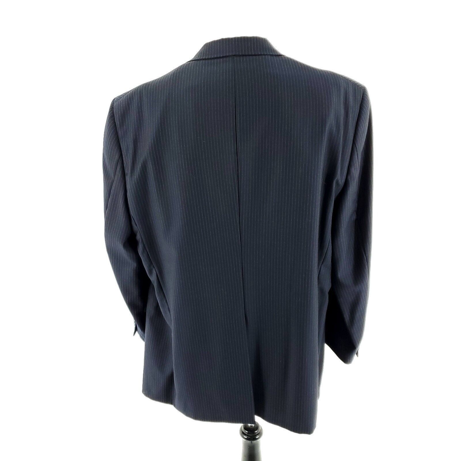 Hart Schaffner Marx DAMAGED Hart Schaffner Marx Wool 3 Button Suit Jacket 46L Bl Size 46L - 5 Thumbnail