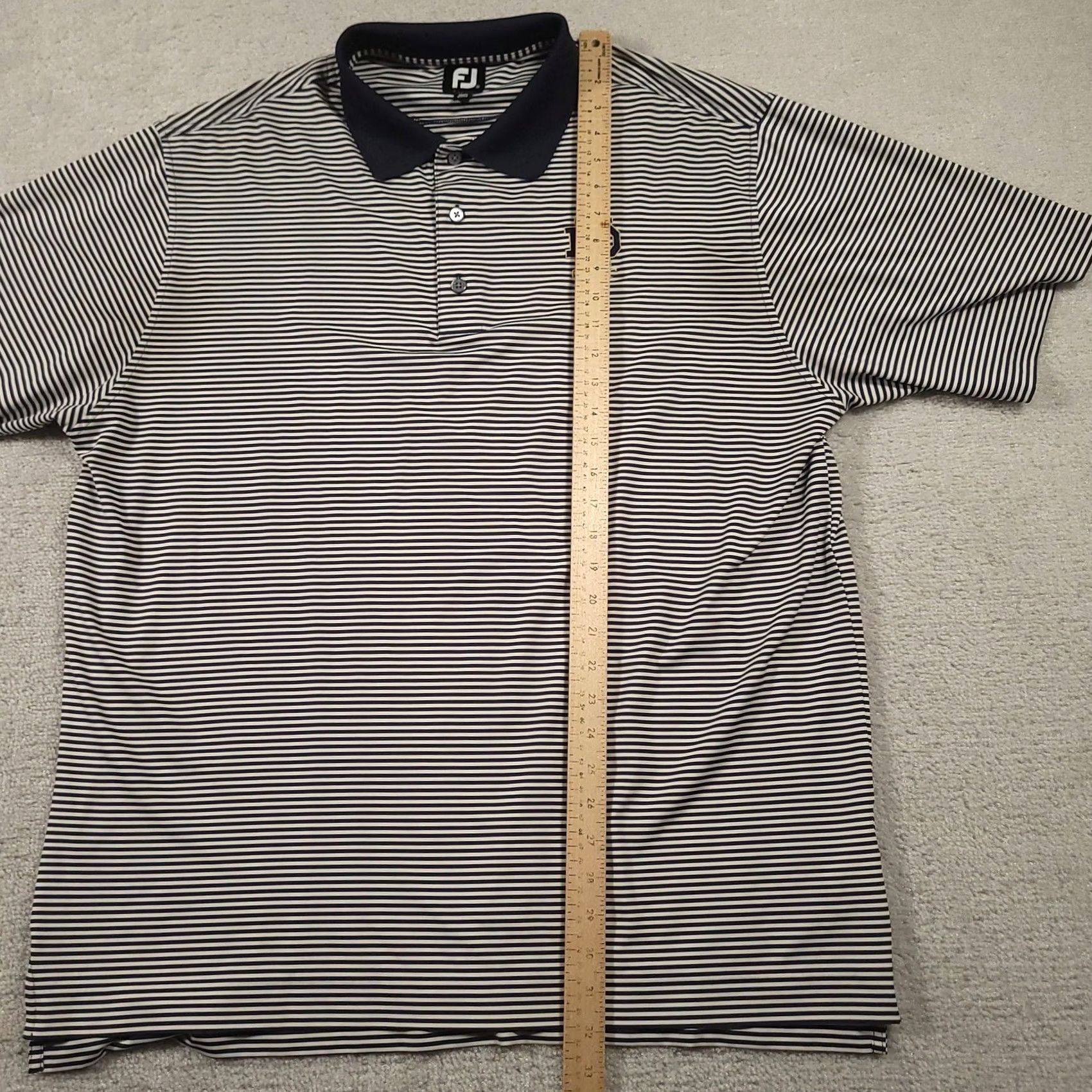 Footjoy FootJoy Polo Shirt Mens XL Striped Navy White Golf Performance Lightweight Size US XL / EU 56 / 4 - 6 Thumbnail