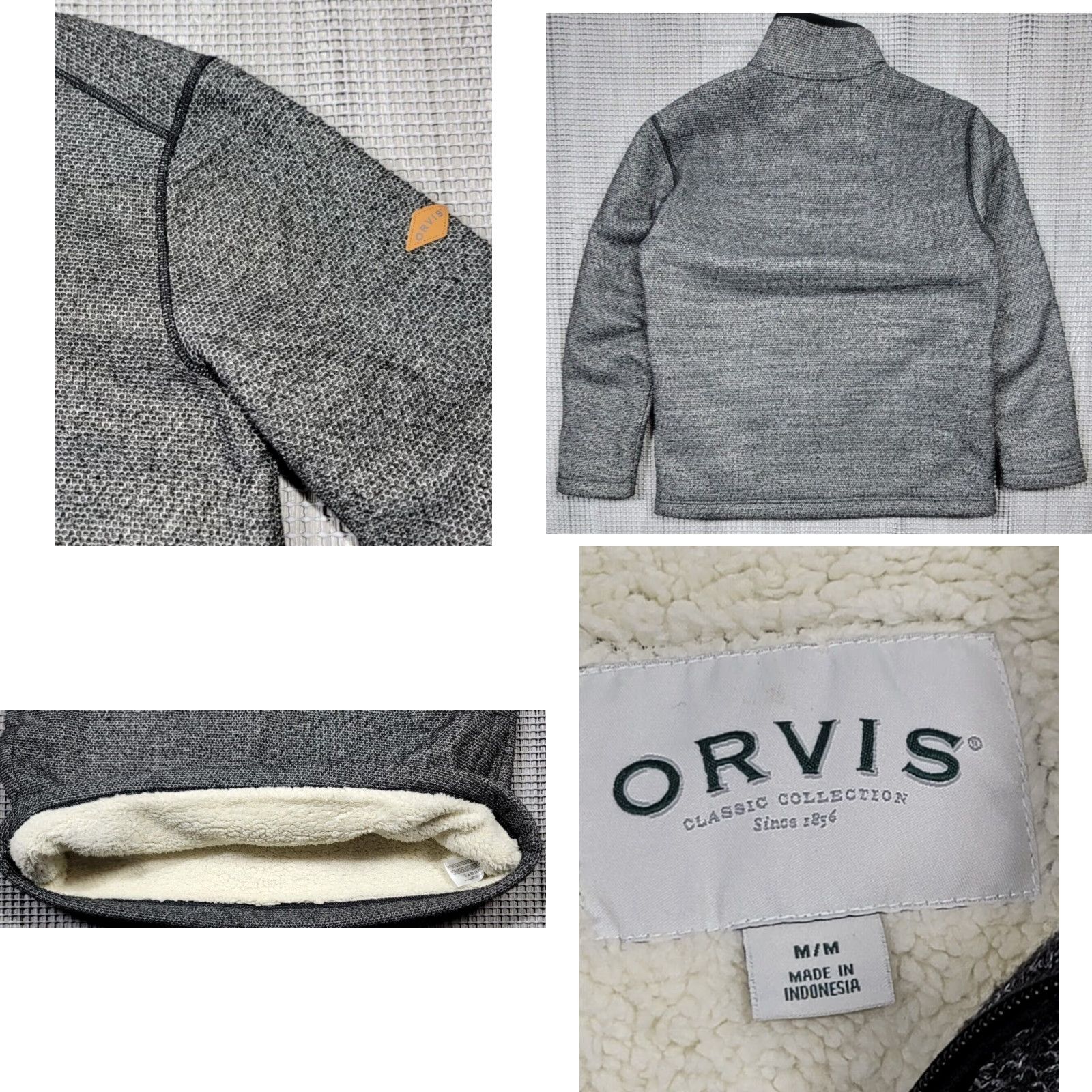 Orvis Orvis Pullover Sweater Heather Gray 1/4 Zip Sherpa Fleece Lined Mens M Heavy Gray Mock Neck Long Sleeve Casual Workwear Outdoor Classic 90s Mens Size US M / EU 48-50 / 2 - 8 Thumbnail
