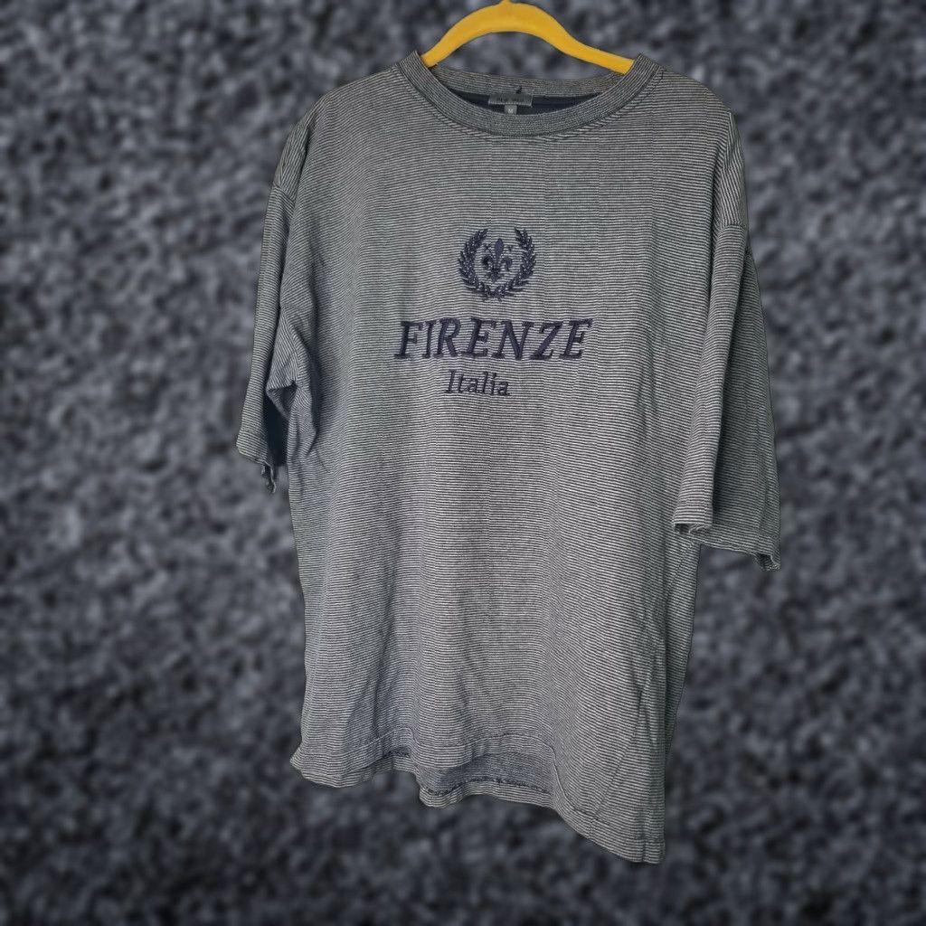 Vintage VINTAGE New Web M Firenze Italia Souvenir T-Shirt Navy Striped Embroidered Travel Mens Size M / US 6-8 / IT 42-44 - 1 Thumbnail