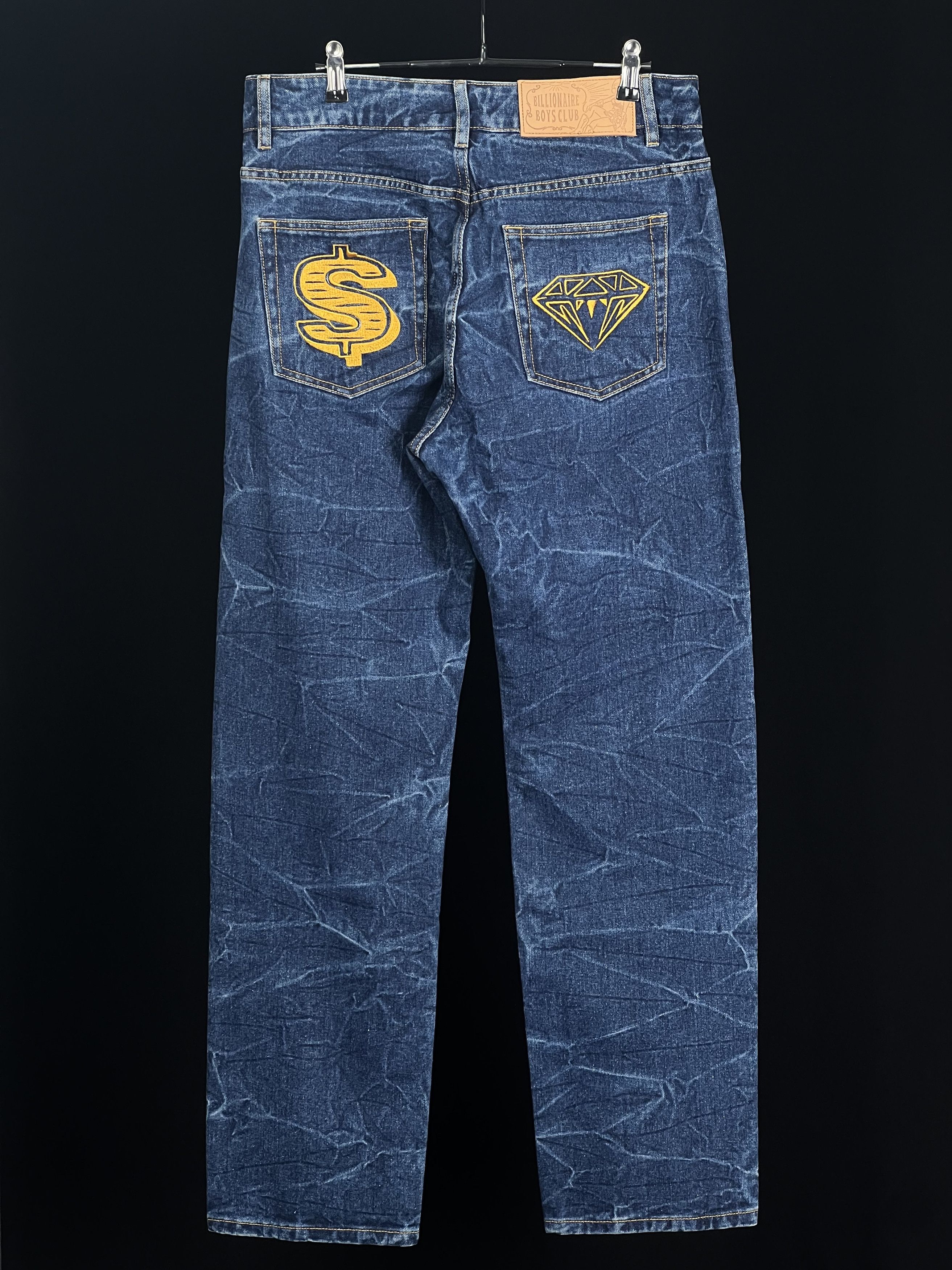 Billionaire Boys Club Brand New Diamond & Dollar Embroidered Denim Pants Size US 32 / EU 48 - 1 Thumbnail