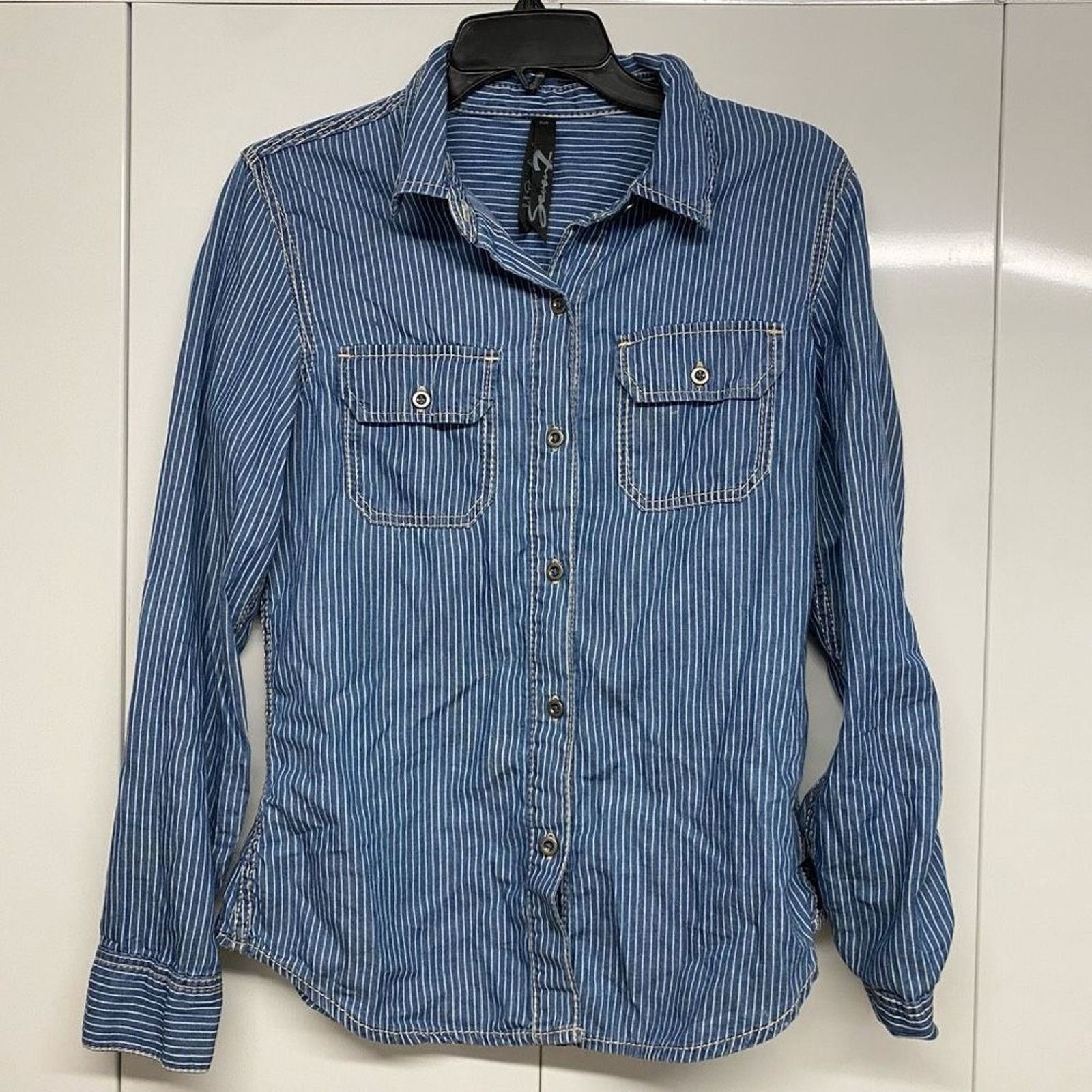 7 For All Mankind 7 for All Mankind BUTTON DENIM SHIRT STRIPE, Sz Medium Size M / US 6-8 / IT 42-44 - 4 Thumbnail