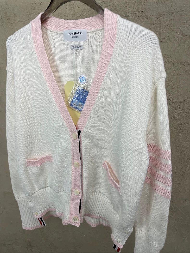 Thom Browne Thom Browne White puffed knit cardigan Size US L / EU 52-54 / 3 - 4 Thumbnail