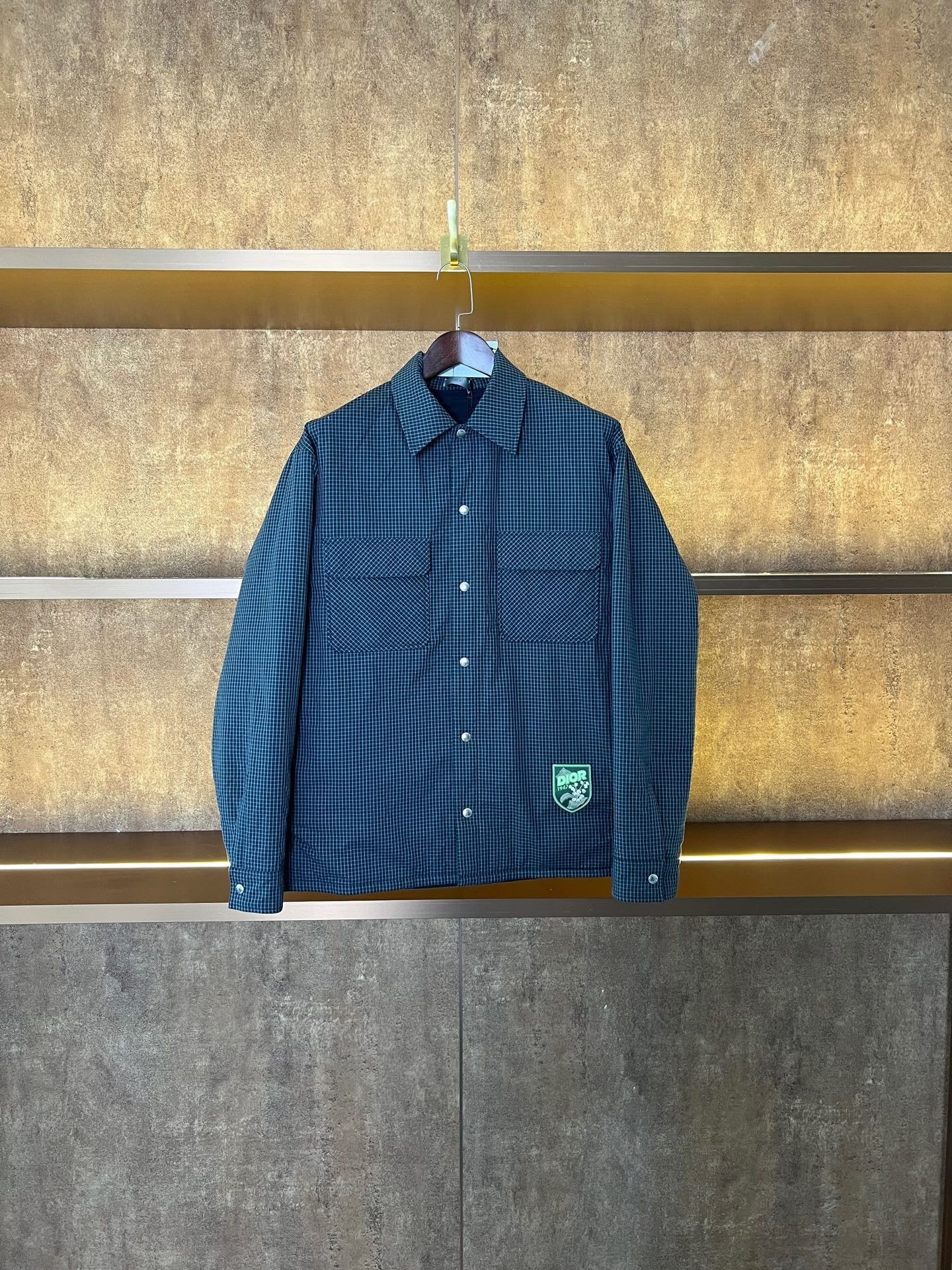 Dior Dior Blue Plaid Embroidered Logo Cotton Jacket Size US M / EU 48-50 / 2 - 1 Thumbnail