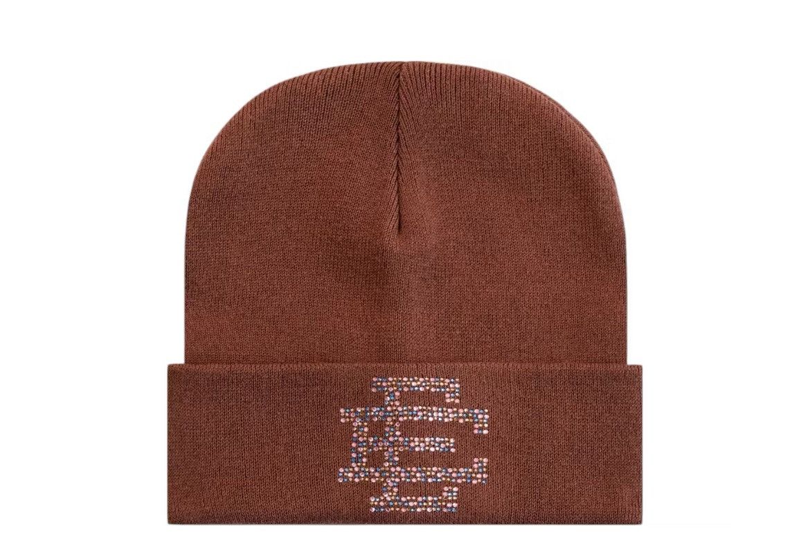 Eric Emanuel Eric Emanuel EE brown Swarovski winter beanie hat Size ONE SIZE - 1 Thumbnail