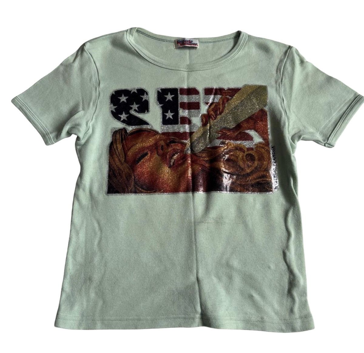 Hysteric Glamour ‼️90s‼️ Hysteric Glamour "USA" Pop Art Glitter Print Baby Tee Size US S / EU 44-46 / 1 - 1 Thumbnail