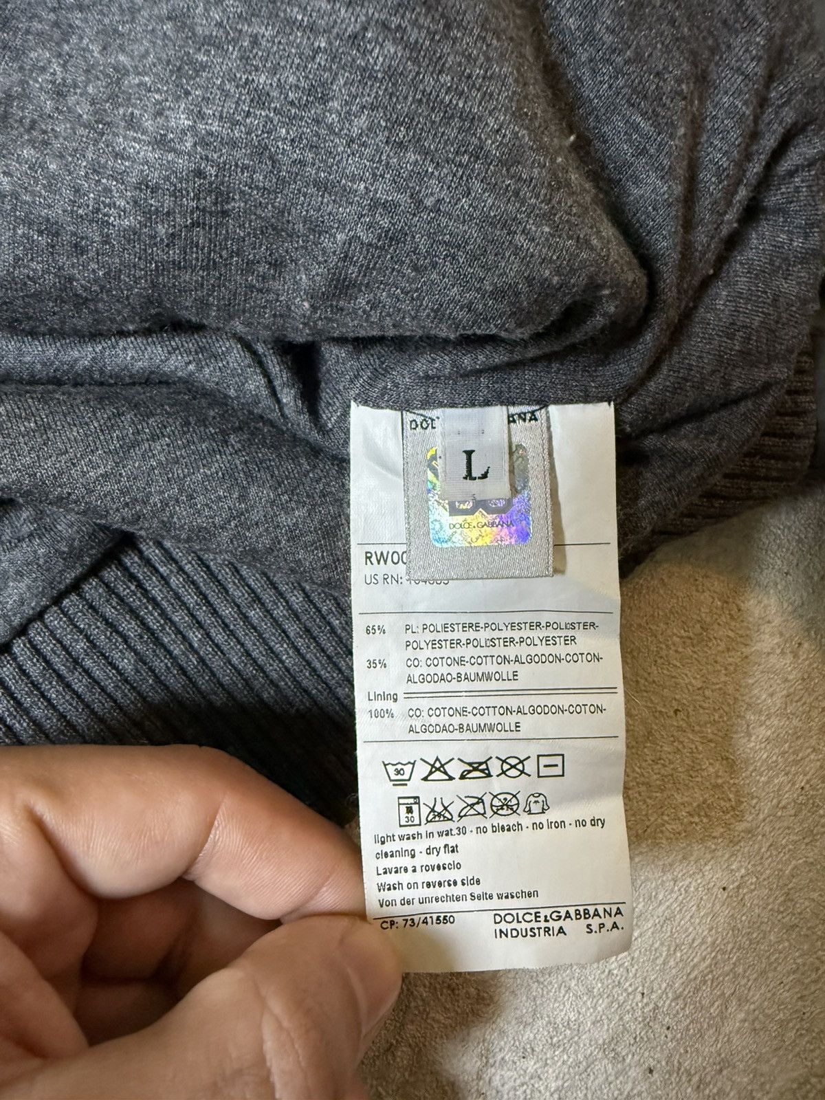 Dolce & Gabbana AW2007 Dolce & Gabbana Quilted Zip-up Grey Jacket Size US L / EU 52-54 / 3 - 14 Thumbnail