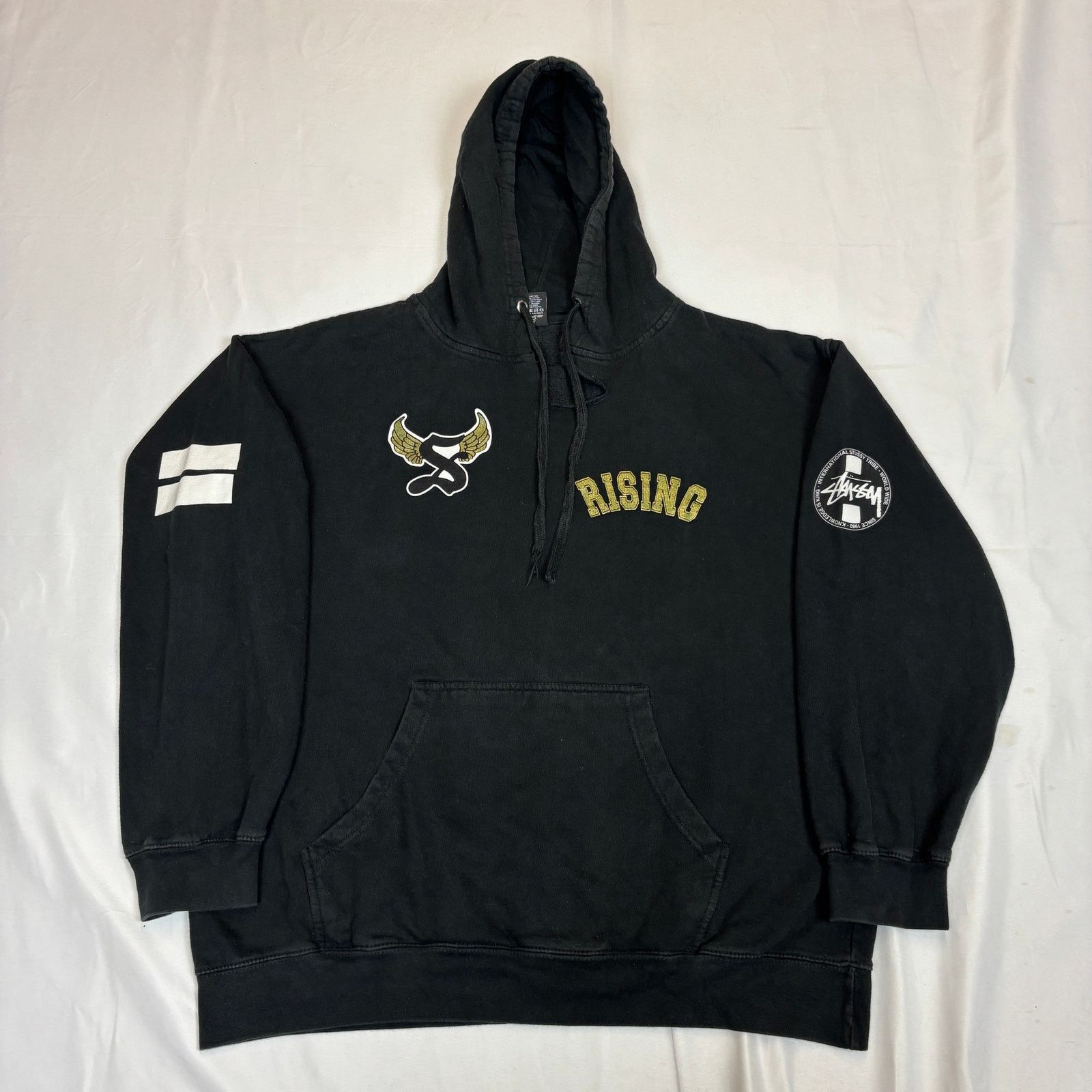 Stussy × Vintage Vintage Stussy Rising 80 Worldwide Hoodie Mens XL Streetwear Size US XL / EU 56 / 4 - 3 Thumbnail