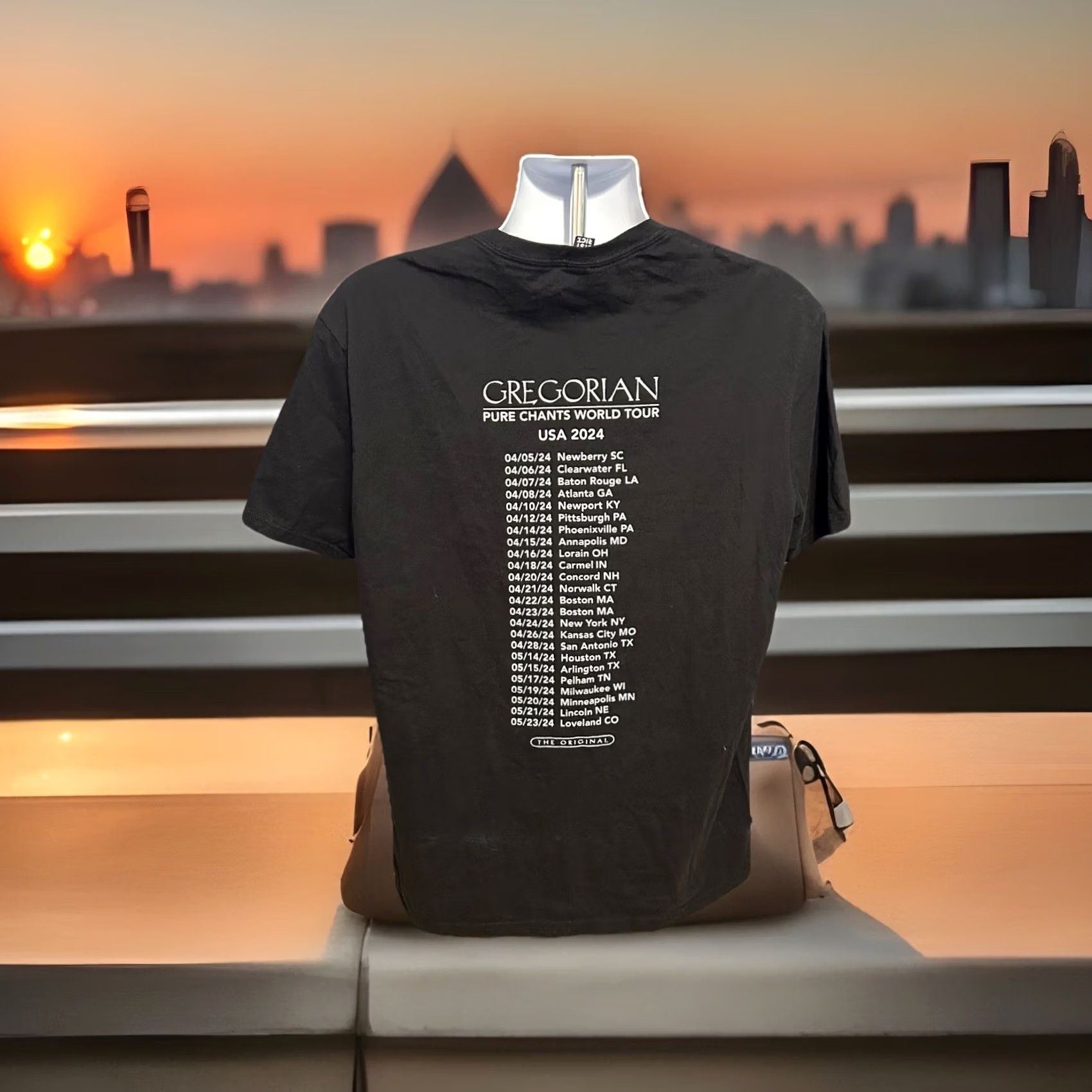 Vintage Gregorian Pure Chants World Tour USA 2024 Men's XL Black Short Sleeve Graphic Tee Size US XL / EU 56 / 4 - 6 Thumbnail