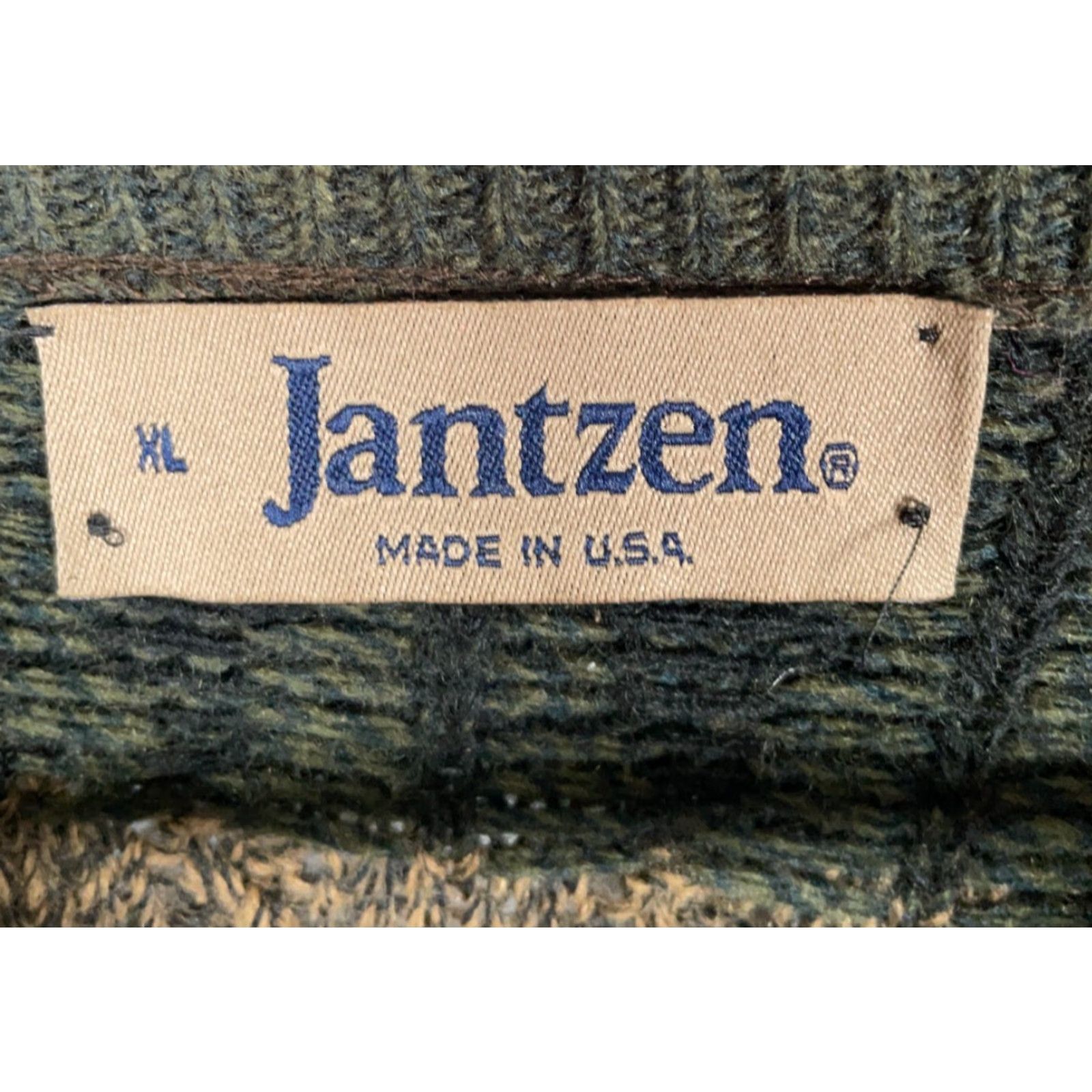 Jantzen VINTAGE Jantzen Sweater Mens XL Beige Purple Textured Knit Geometric Pattern USA Size US M / EU 48-50 / 2 - 3 Thumbnail
