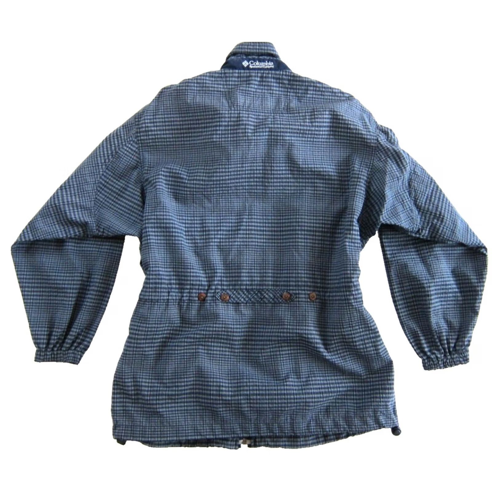 Vintage VTG Columbia Nylon Blend Blue Checkered Plaid Cinch Waist Windbreaker Jacket S Womens Jacket Size S / US 4 / IT 40 - 2 Thumbnail