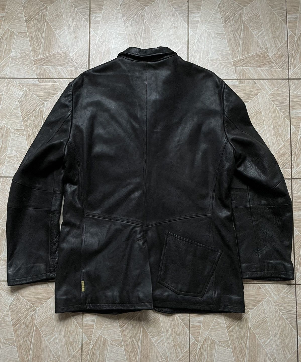 Armani × Vintage Vintage Armani Jeans Simin T Quilted Genuine Leather Jacket Size US L / EU 52-54 / 3 - 9 Thumbnail