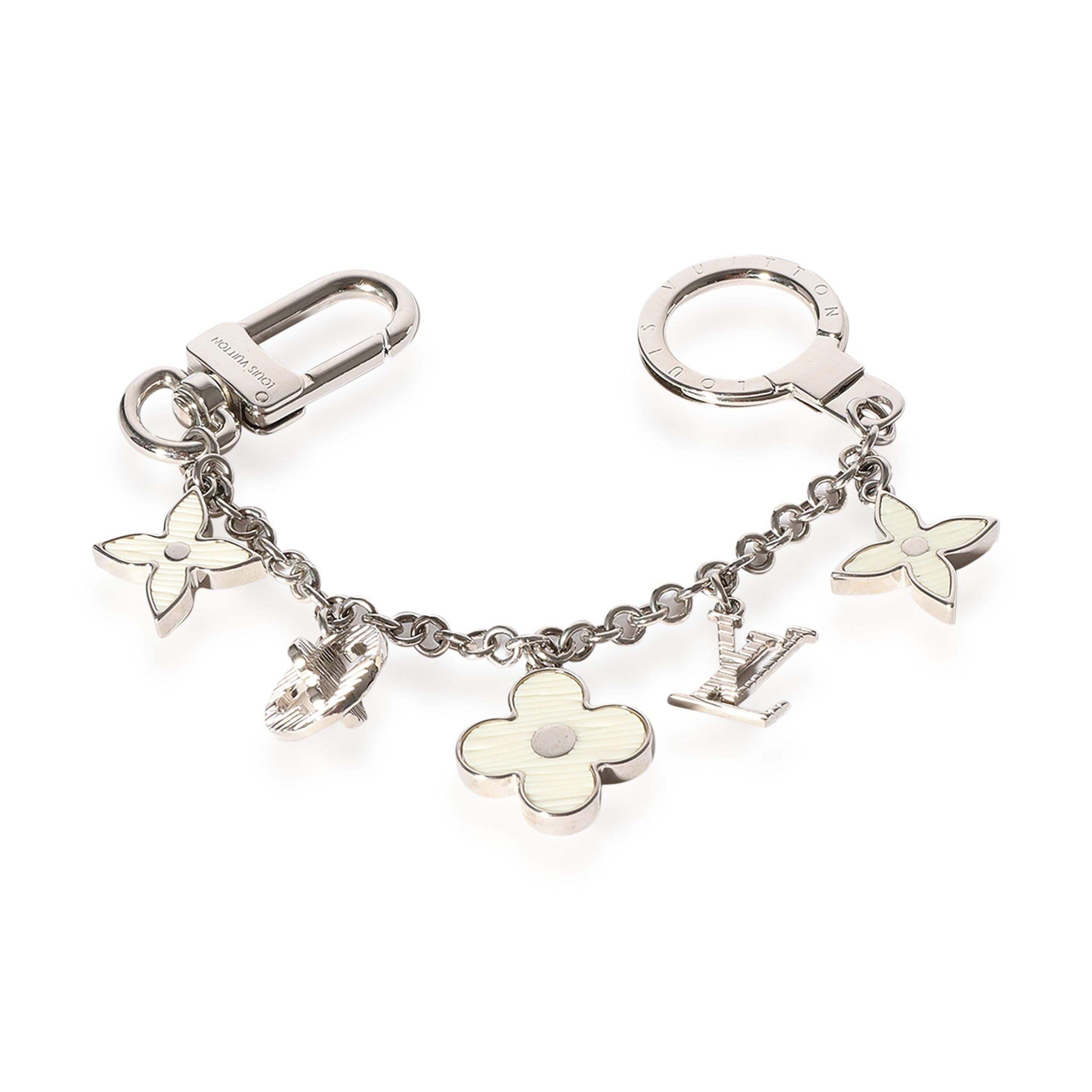 Louis Vuitton Louis Vuitton Silver & White Fleur D'Epi Bag Charm Size ONE SIZE - 1 Thumbnail