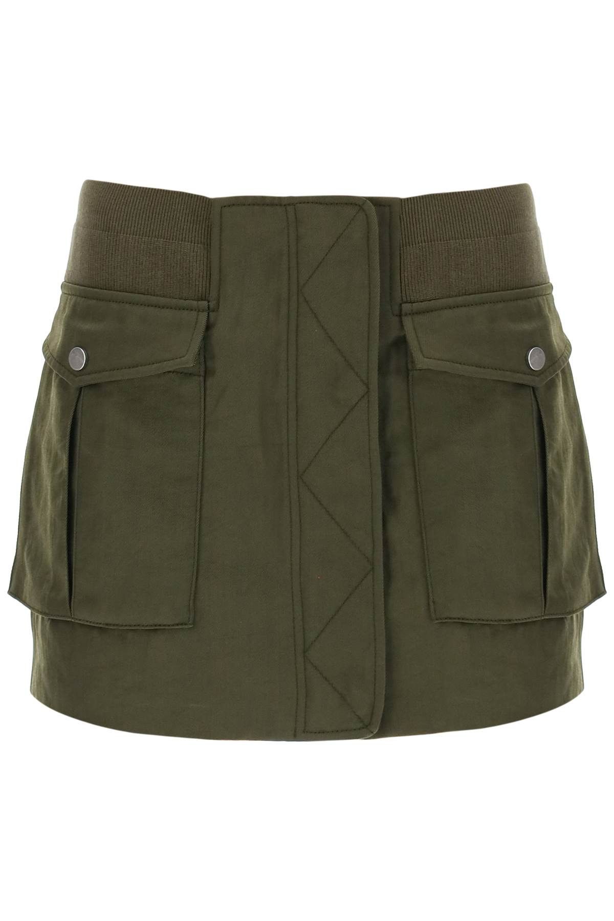 image of Dion Lee Twill Bomber Mini Skirt in Khaki, Women's (Size Small)