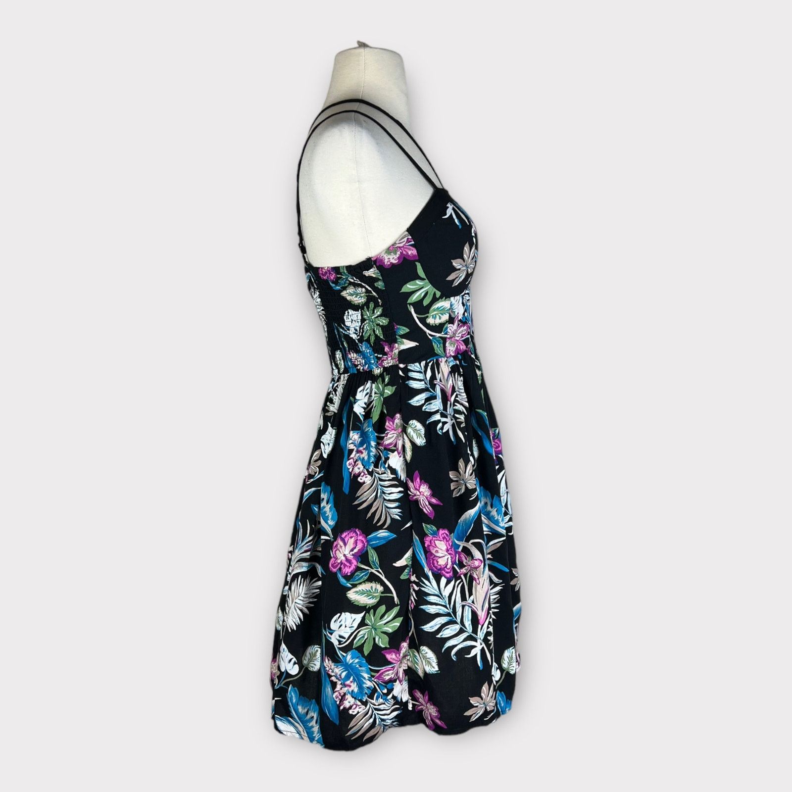 Vintage Xhilaration | Tropical Summer Beach Black Sundress | Small Size S / US 4 / IT 40 - 9 Thumbnail