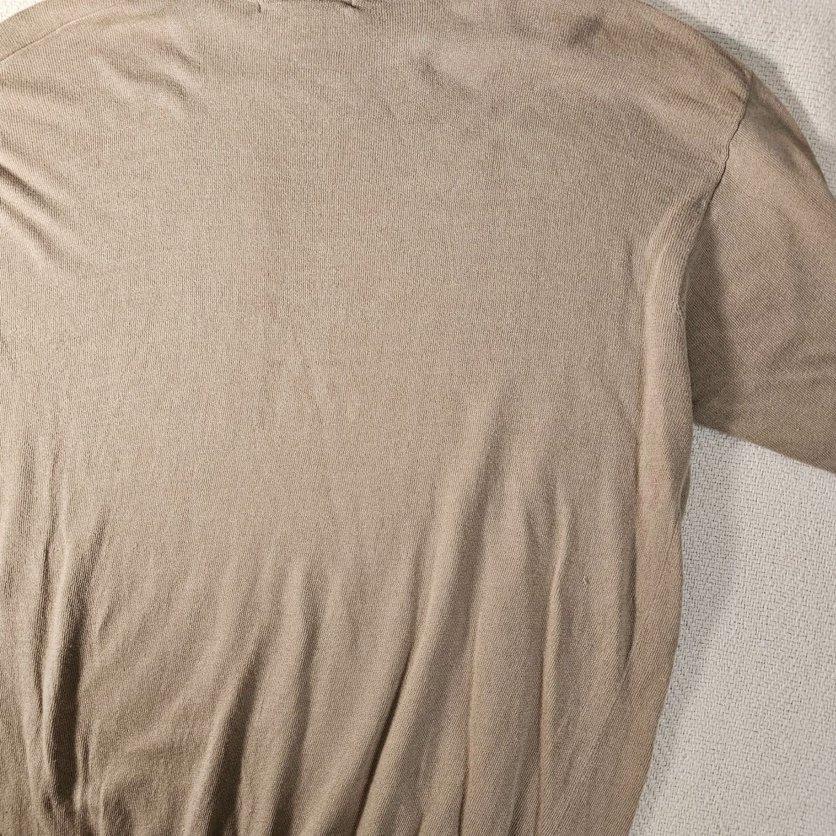 Vintage Tulliano Men's Sweater XL Silk Cotton Blend Solid Beige Long Sleeve Stretch Size US XL / EU 56 / 4 - 8 Thumbnail