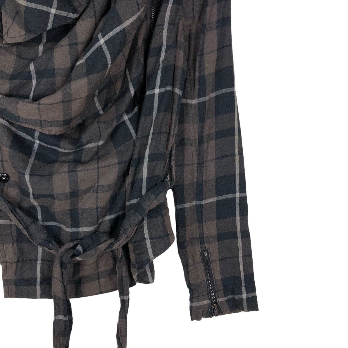 Diesel 📌CROPPED BIKER JACKET DIESEL TARTAN DESIGN BONDAGE STYLE Size US XS / EU 42 / 0 - 12 Thumbnail