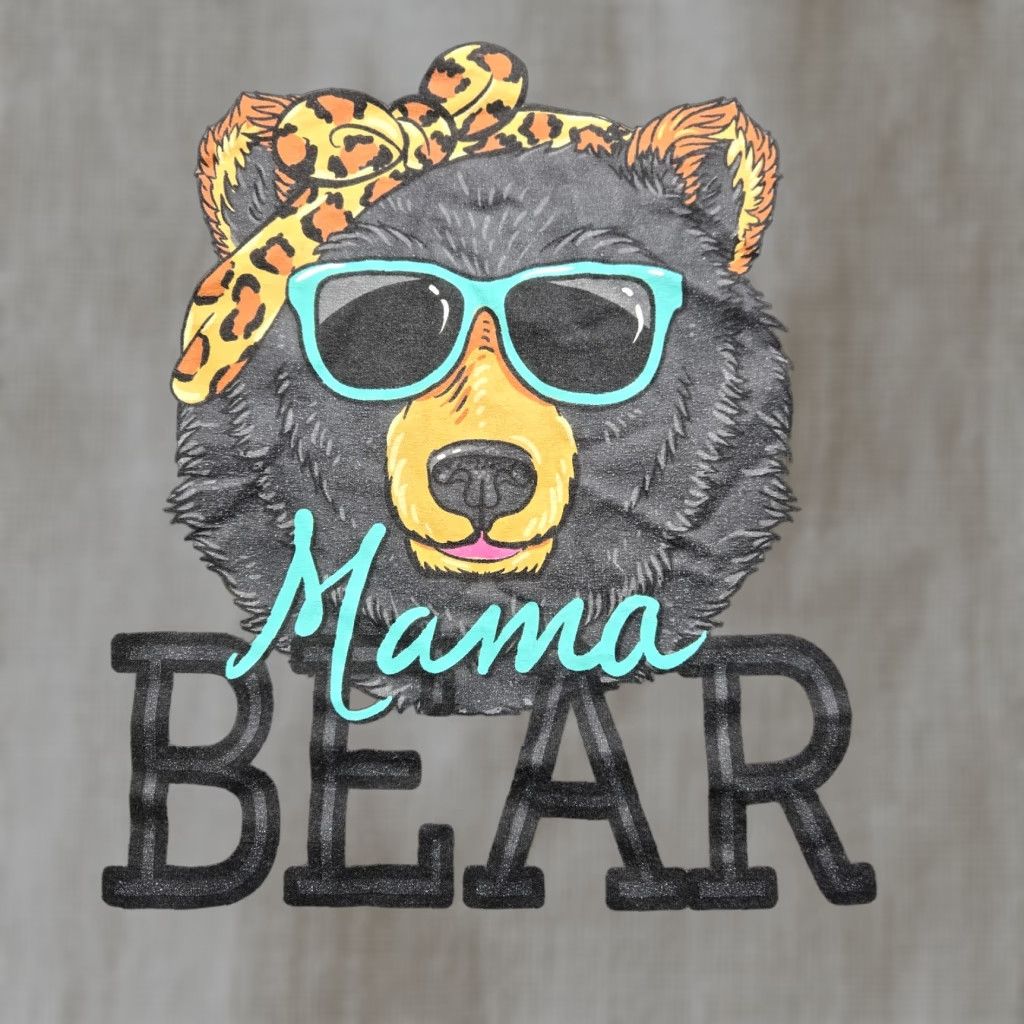 Vintage Girlie Girl T-Shirt Ladies L Gray Mama Bear Bandana Leopard Shirt Size L / US 10 / IT 46 - 1 Thumbnail