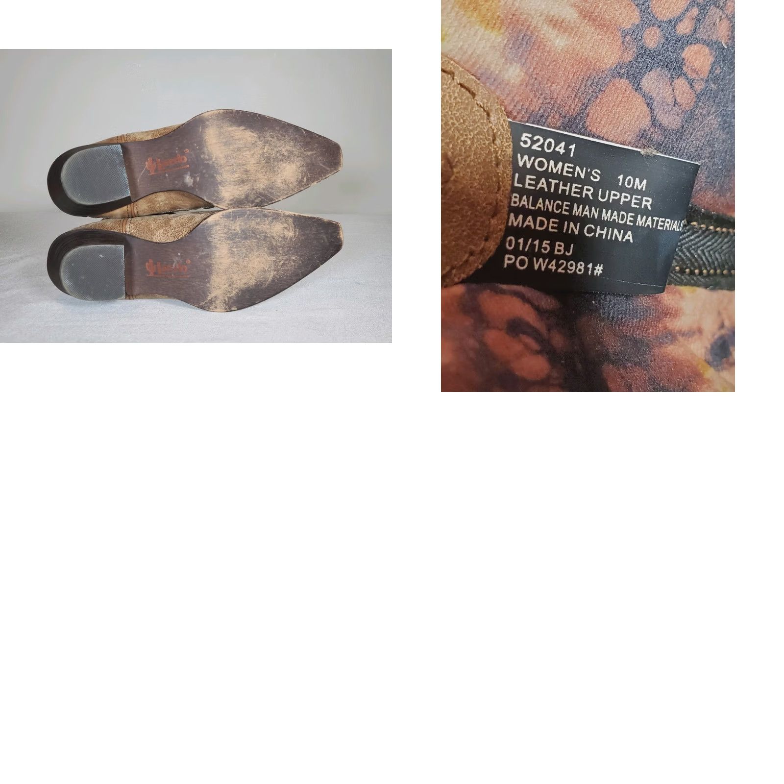 Vintage Laredo Sharona Tan Crackle Sanded Goat Boots Bone Underlay Floral Embroidery 52041 Women's US 10 M Size US 10 / IT 40 - 9 Thumbnail