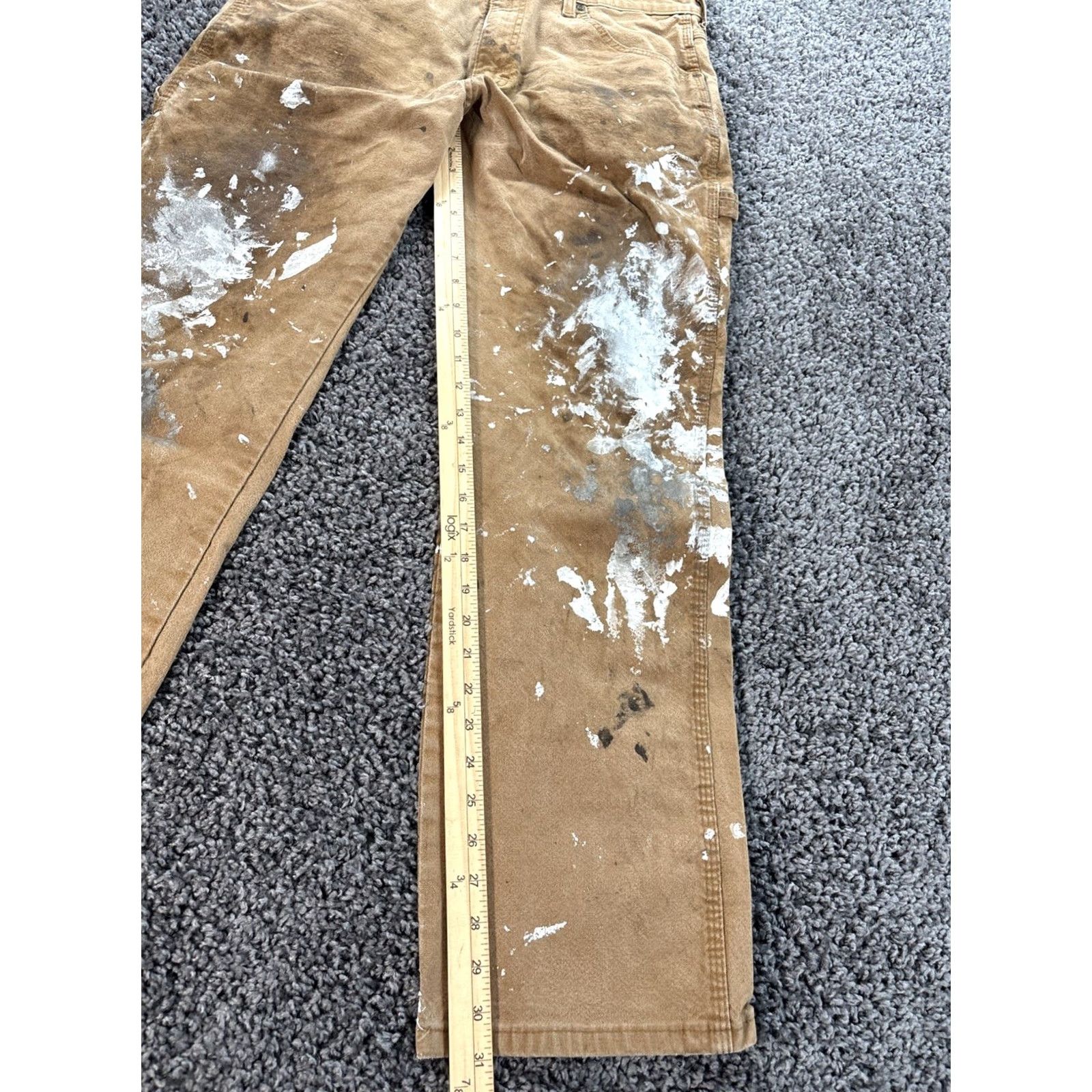 Dickies VINTAGE Dickies Carpenter Jeans 33x32 Brown Denim Distressed Workwear 90s Grunge Hip Hop Skater Mens X-Large Size US 33 - 2 Thumbnail