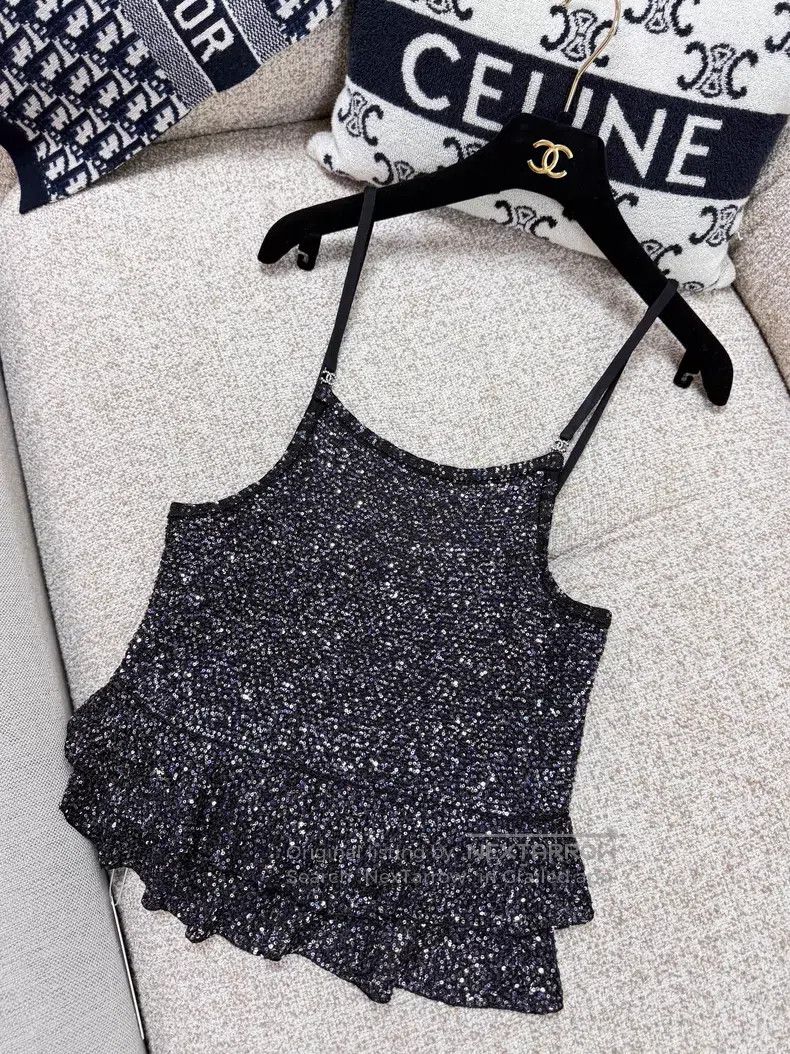 Chanel Chanel Thin shiny suspender vest Size XXS / US 00 / IT 34 - 2 Thumbnail