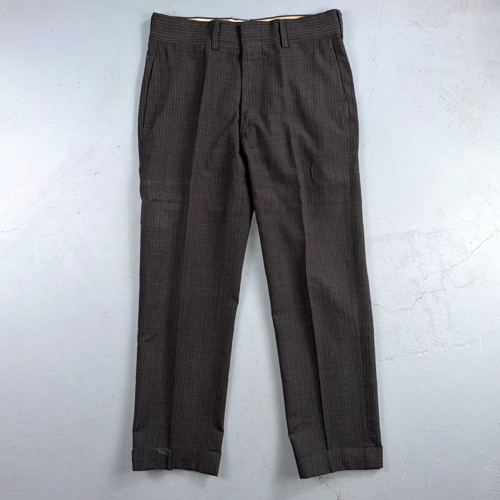 Vintage 1960s 1950s VTG Mens 2 PC Suit 38 Jacket Coat Pants Gray Union Wool Rockabilly Size 38R - 3 Thumbnail