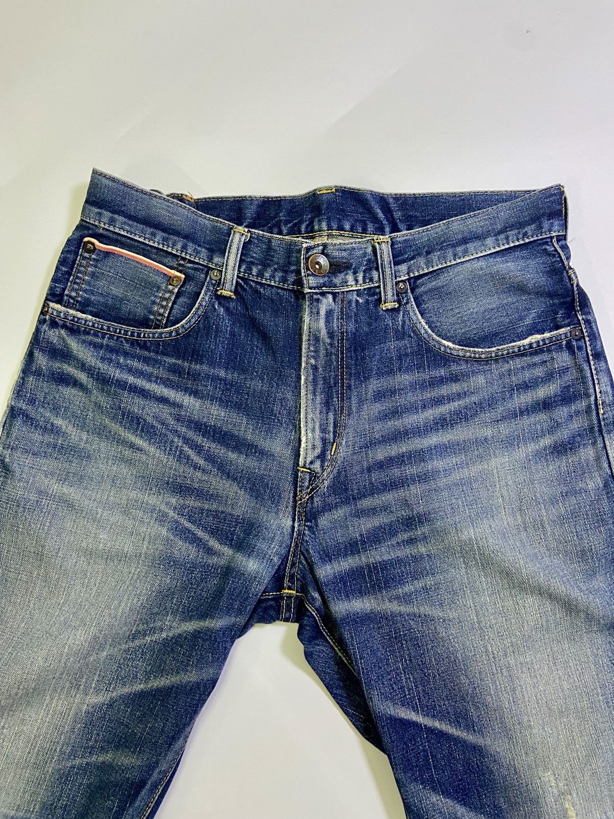 Edwin Vintage Edwin 505XX Orange Tag Selvedge Distressed Size US 32 / EU 48 - 3 Thumbnail