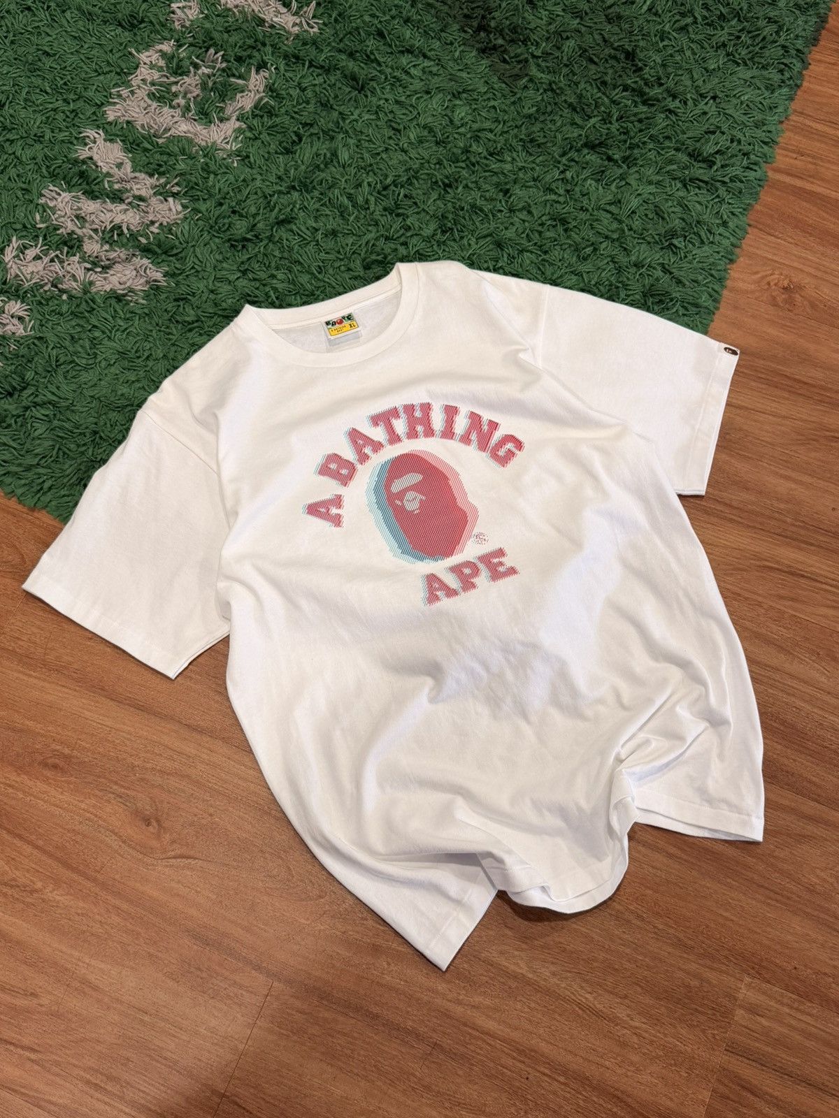 Bape BAPE - Pink Ape Head Tee - White - XL Size US XL / EU 56 / 4 - 2 Thumbnail