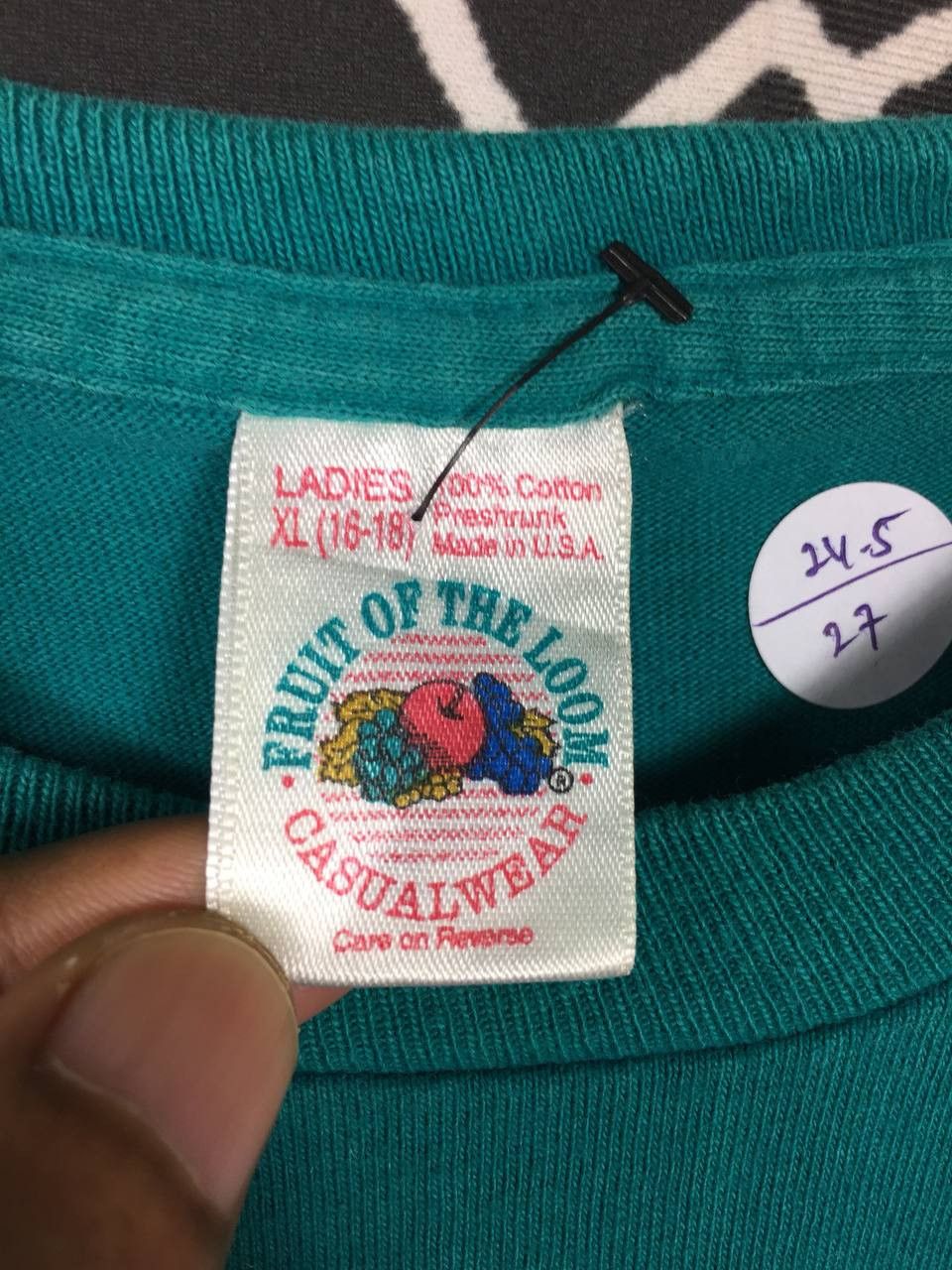 Fruit Of The Loom × Vintage Vtg 90s FOTL Plain Casual Wear Made In Usa Tee Size US XL / EU 56 / 4 - 11 Thumbnail
