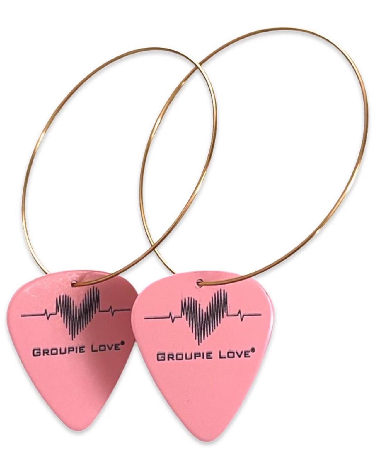 Other Pink Stainless Steel Single Guitar Earrings Groupie Love Size ONE SIZE - 3 Thumbnail