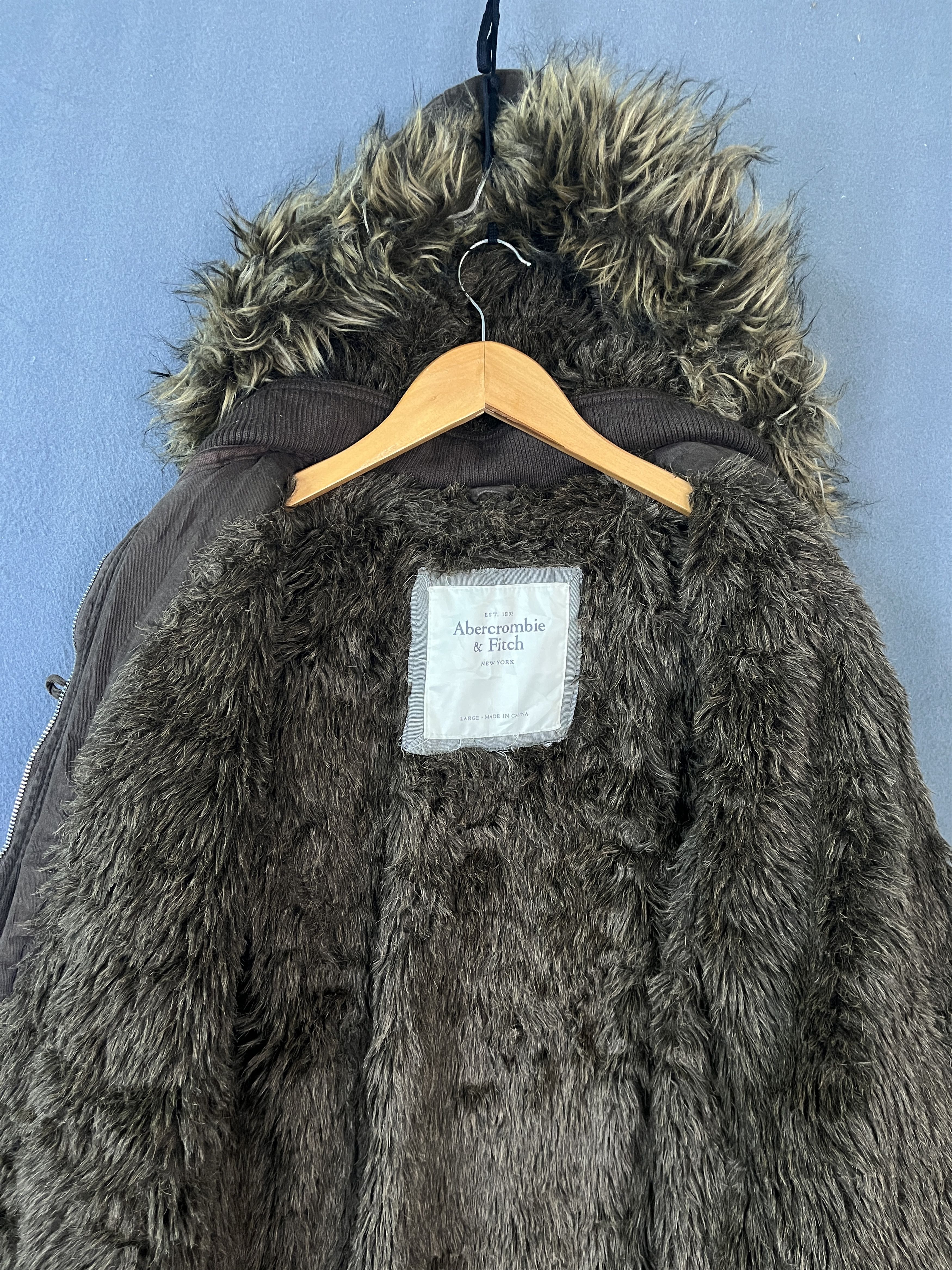 Abercrombie & Fitch 🔥Vintage Abercrombie Full Fur Hoodie Parka Jacket Size L / US 10 / IT 46 - 10 Thumbnail