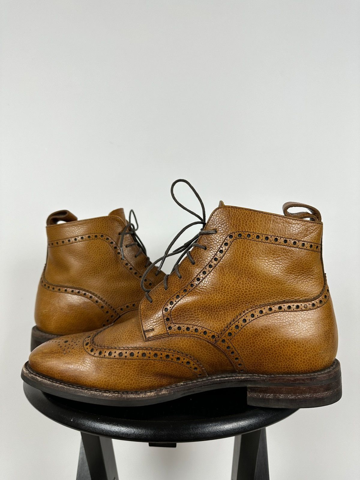 Loake Loake George Brown Leather Derby Brogue Boots Shoes Size US 10 / EU 43 - 10 Thumbnail