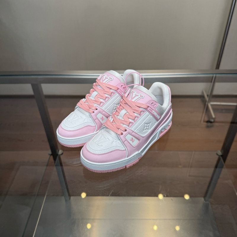 Louis Vuitton Louis Vuitton Trainer Leather Sneakers in Rose Pink -2508 Size US 5 / EU 37 - 1 Thumbnail