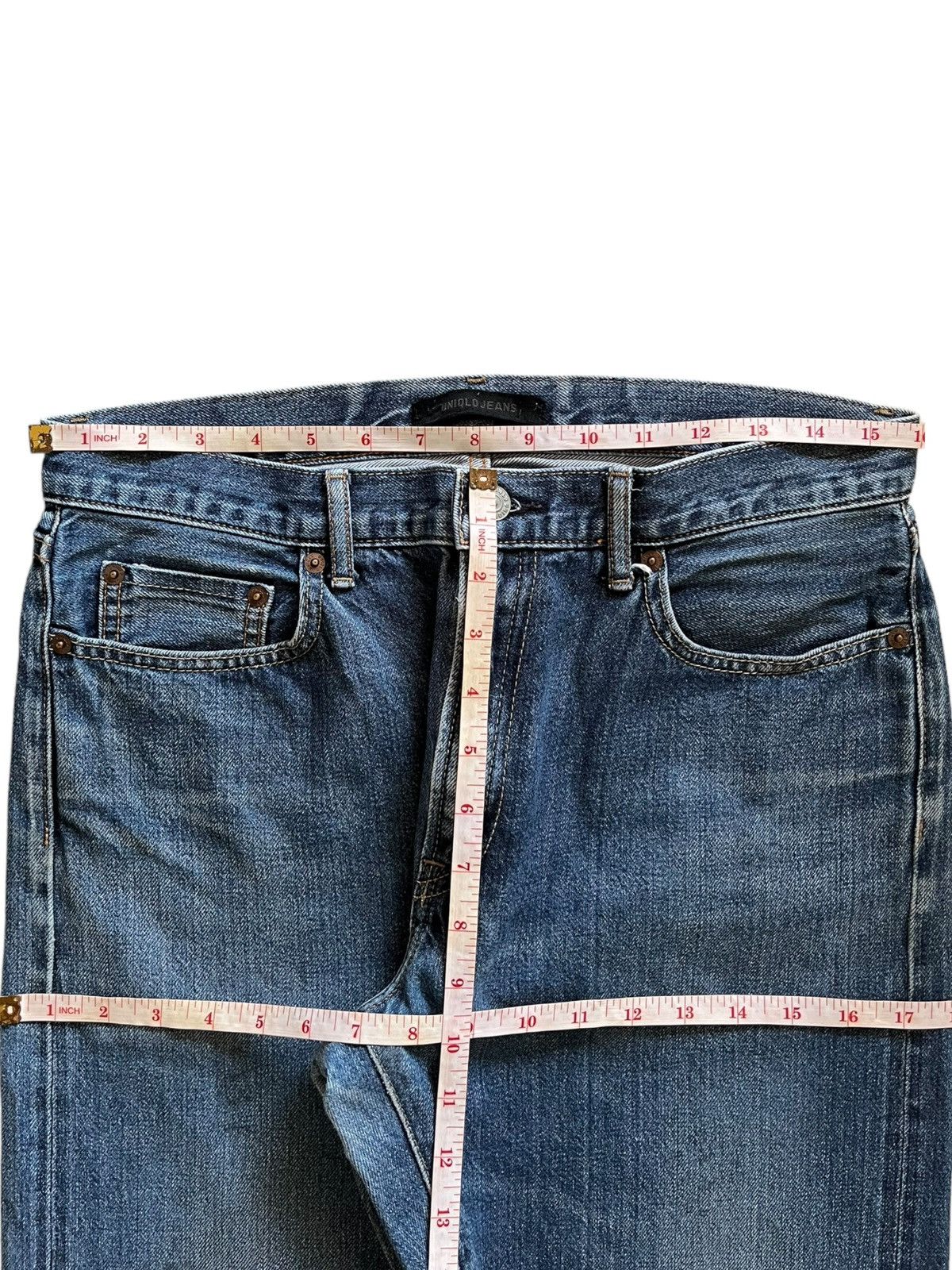 Japanese Brand × Uniqlo Vintage Japanese Uniqlo Selvedge Blue Denim Jeans Size US 32 / EU 48 - 12 Thumbnail