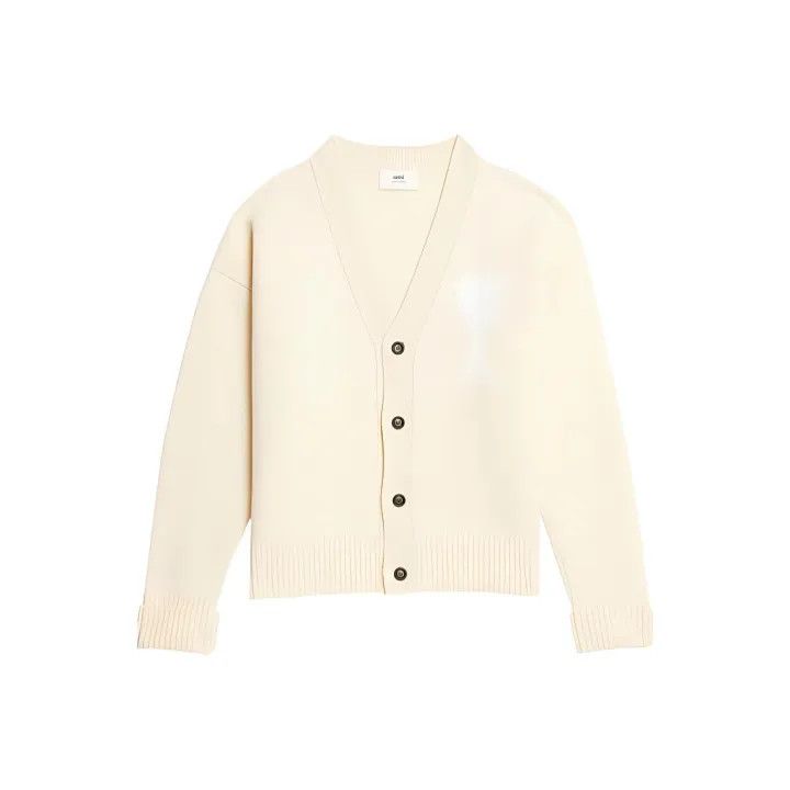 AMI AMIPARIS White Logo Print Long Sleeve Sweater 0079 Size XS / US 0-2 / IT 36-38 - 1 Thumbnail