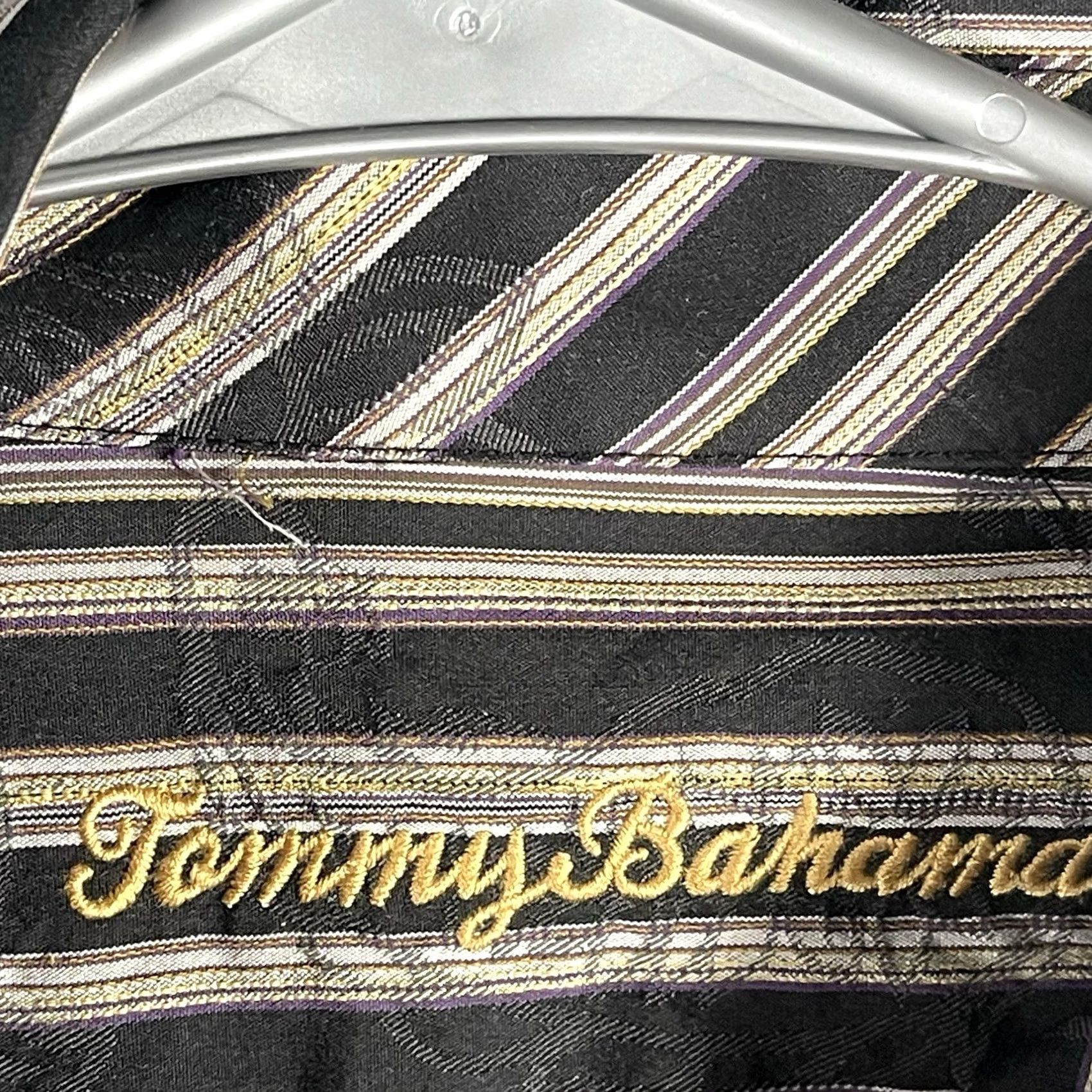 Tommy Bahama VINTAGE Tommy Bahama Shirt Large Black Striped AOP Button-Down Long Sleeve Casual Camp Size US L / EU 52-54 / 3 - 4 Thumbnail