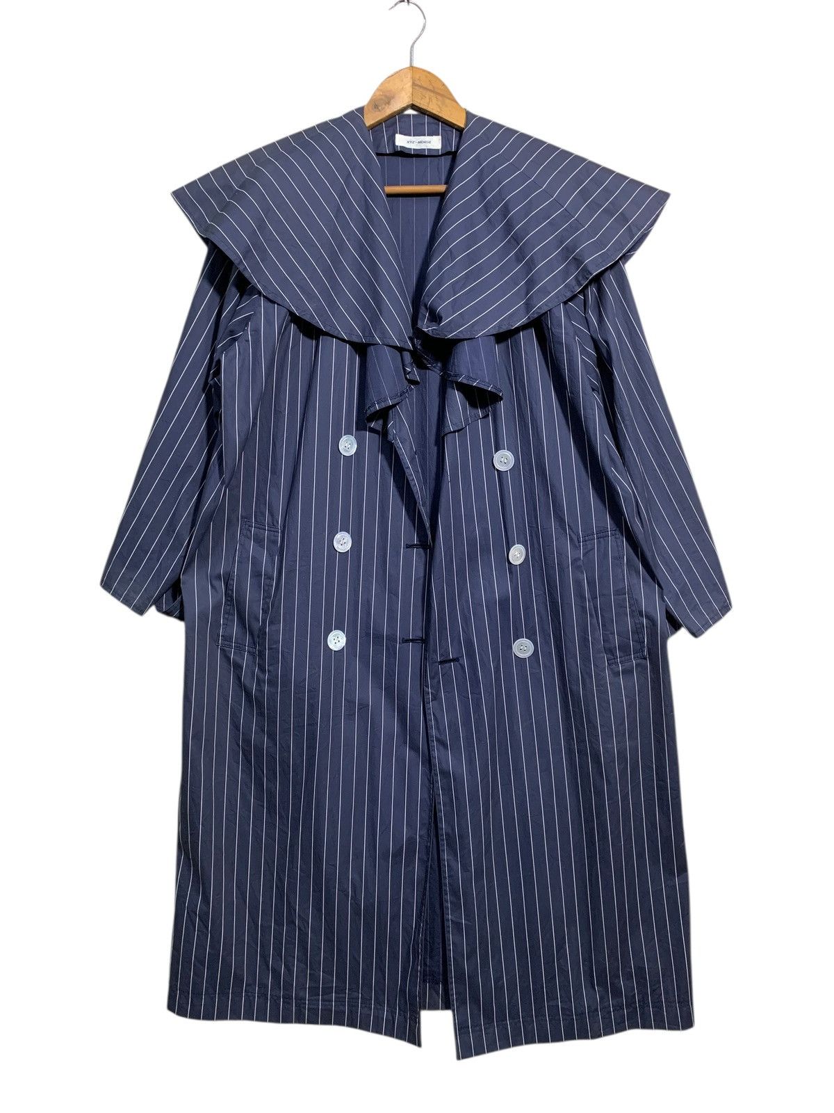 Yohji Yamamoto 🔥XYZ YOHJI YAMAMOTO STRIPES DOWN TRENCOATS Size M / US 6-8 / IT 42-44 - 2 Thumbnail