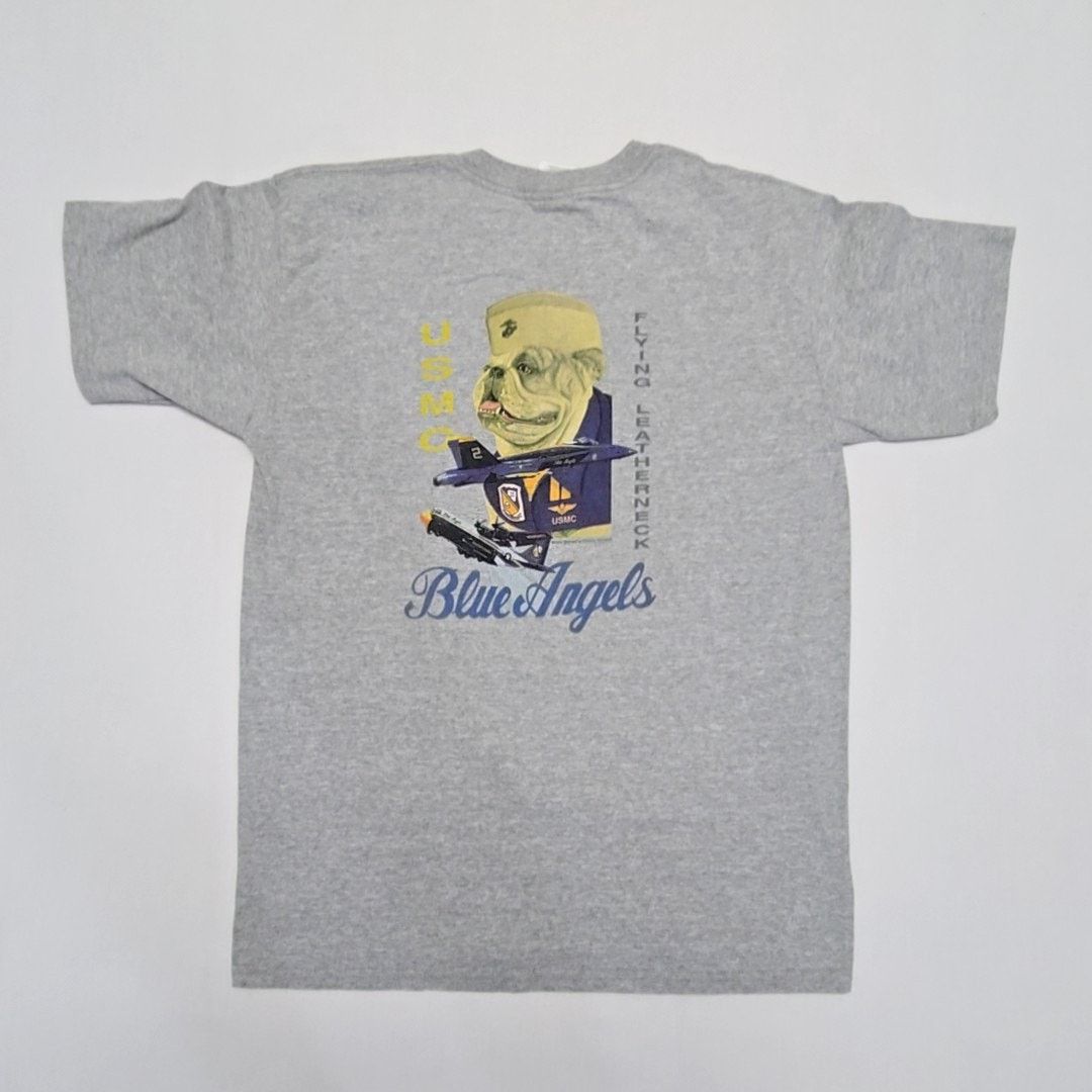 Gildan Vintage Blue Angels USMC M Gray Bulldog Military T-Shirt Y2K Size US M / EU 48-50 / 2 - 1 Thumbnail