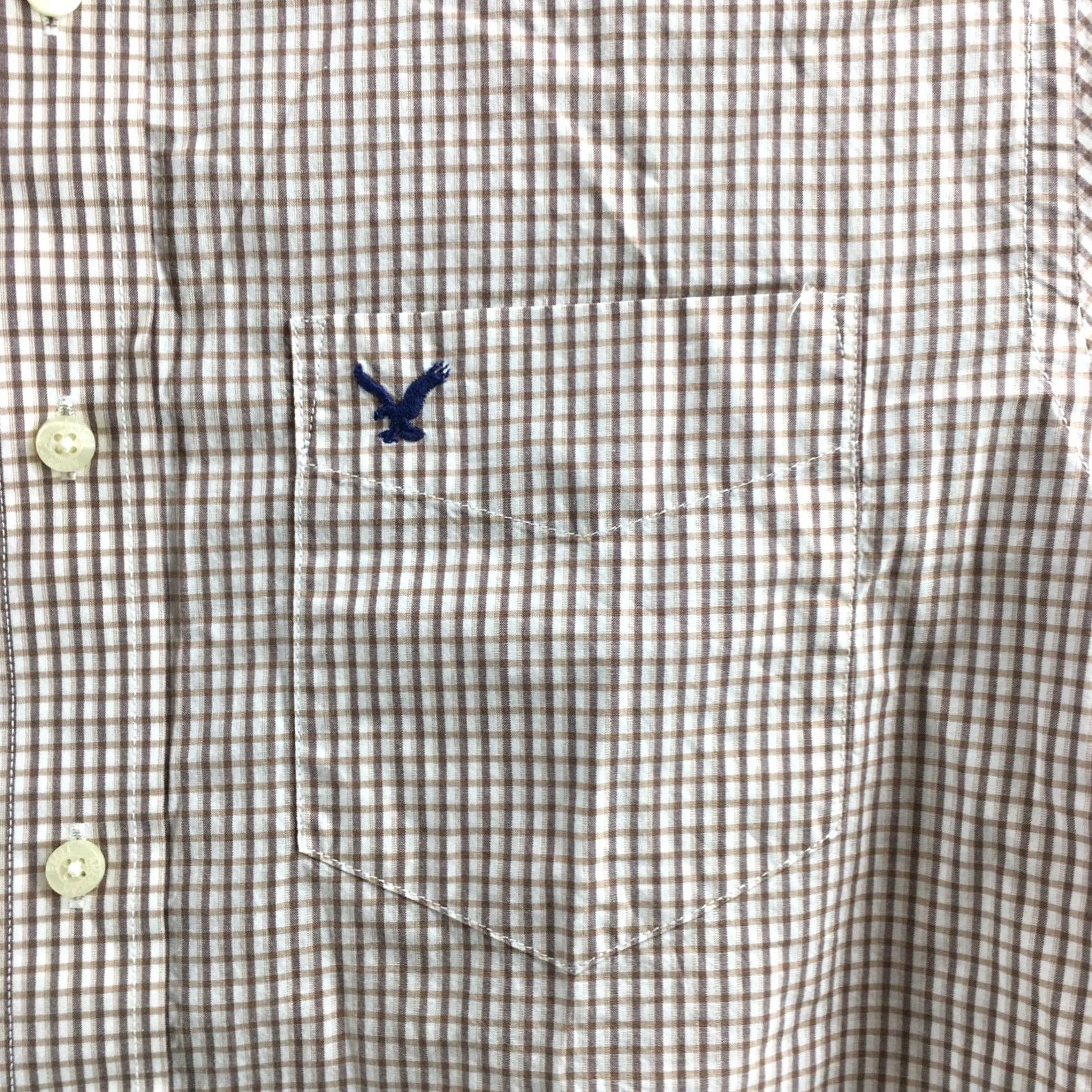 American Eagle Outfitters American Eagle Outfitters Shirt Mens Medium Brown Check Button Down Size US M / EU 48-50 / 2 - 4 Thumbnail