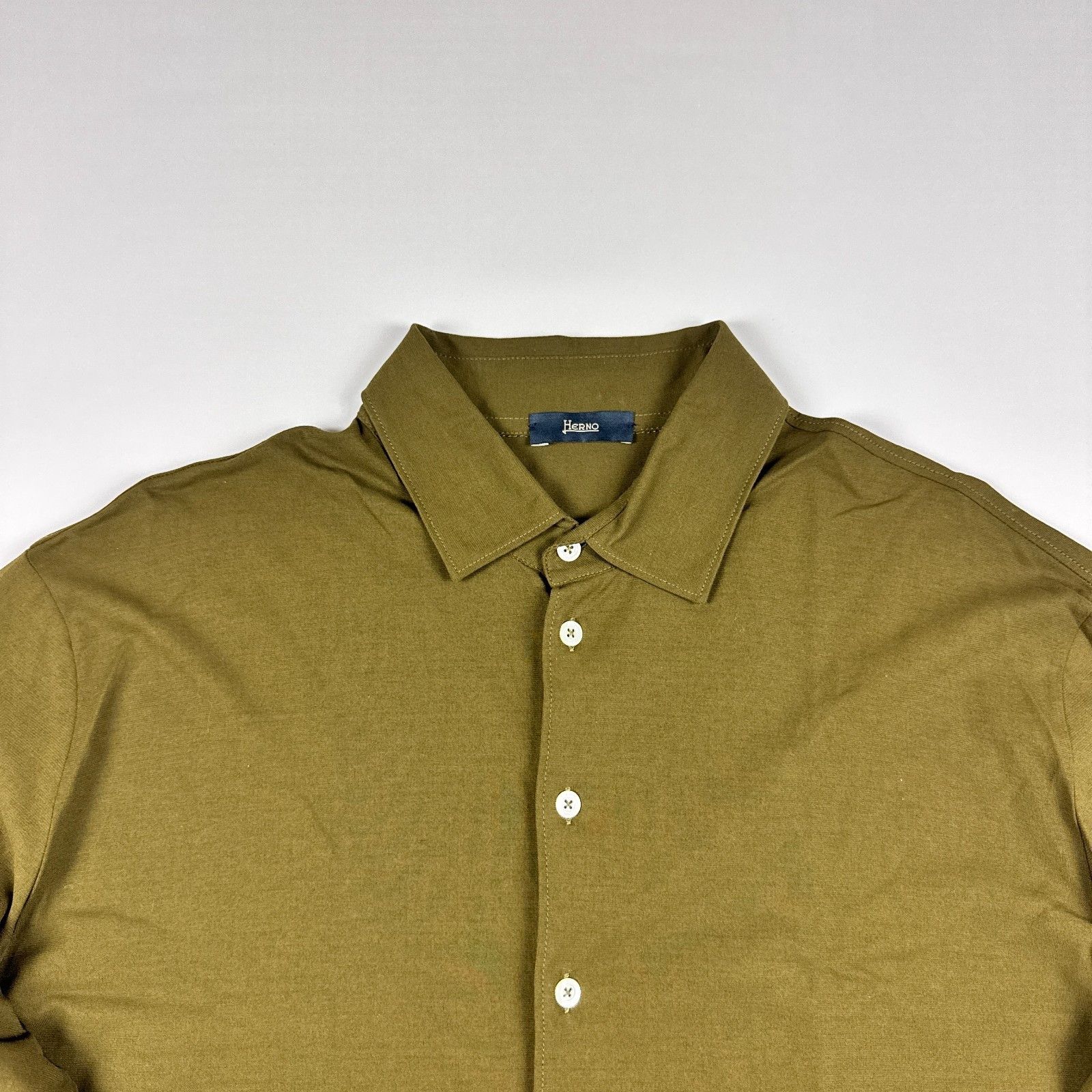 Herno Herno Olive Green Cotton Jersey Long Sleeve Shirt 54 XL Size US XL / EU 56 / 4 - 11 Thumbnail
