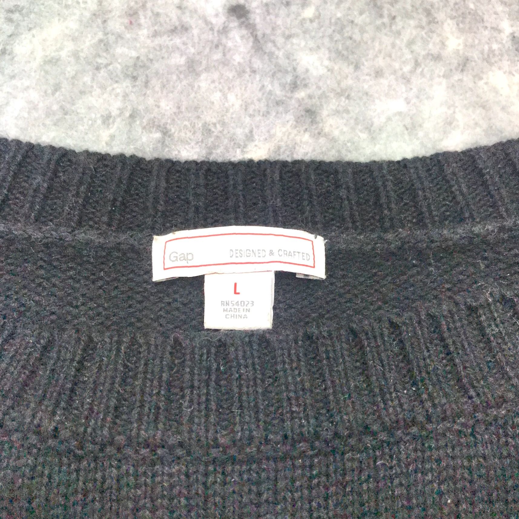 Gap VINTAGE Gap Sweater Large Gray Striped Knit Cotton/Wool Blend Long Sleeve Pullover Womens Size L / US 10 / IT 46 - 4 Thumbnail